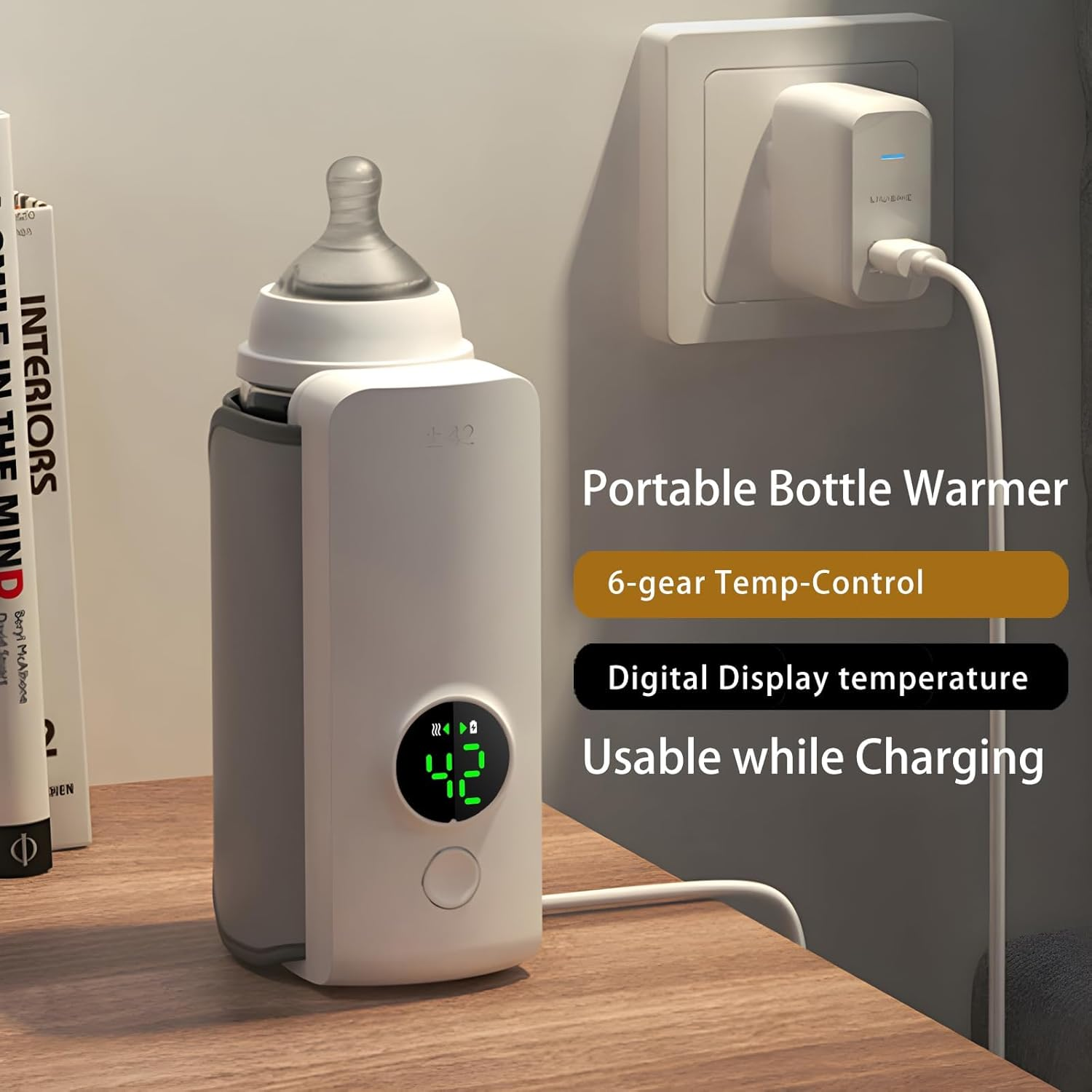 Portable Bottle Warmer, 6000Mah Infant Bottle Warmer for Travel, Portable Baby Bottle Warmer,Fast Heating and 48H Warm image number 5
