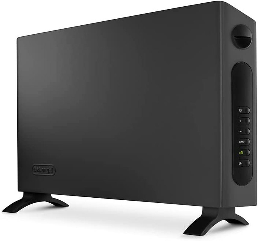 De'Longhi Slimstyle Convector Heater HSX4324EG, Low Energy Home Heater for Medium to Large Rooms, Eco plus Function, Safety Thermostat, 24-Hour Timer, 2400W, Black image number 2