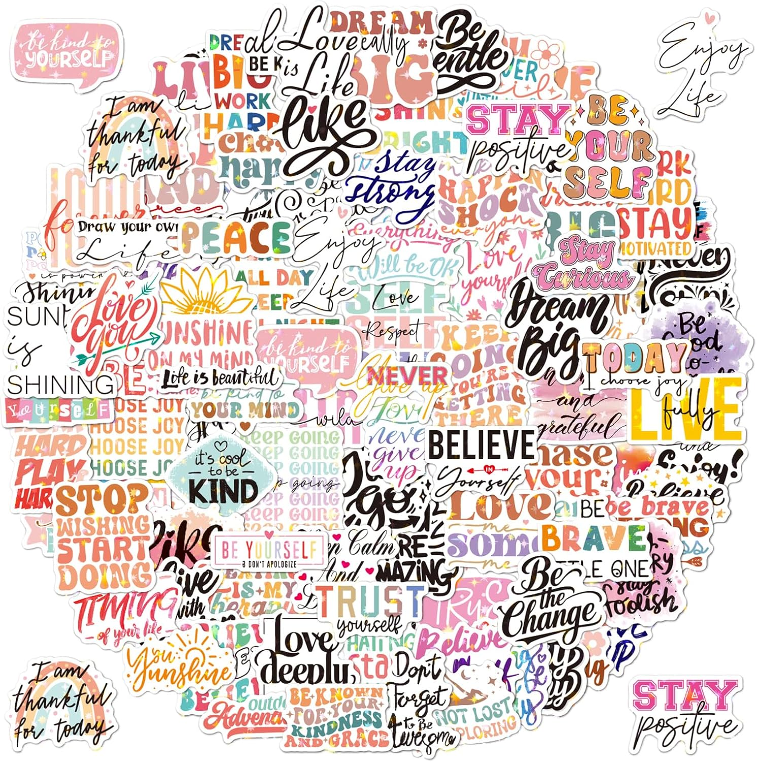 WD&CD Cute Animals Stickers, 100 Pcs Cartoon Rabbit Elephant Dolphin Panda Mixed Sticker Pack Waterproof, Water Bottle/Phone/Skateboard/Laptop/Envelope Seals Paster Stickers for Decorations Stickers