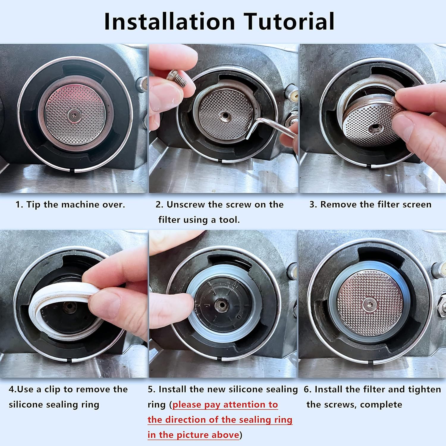 NEOUZA 54Mm Brewing Group Head Silicone Gasket 2Pcs Espresso Machine O-Ring Compatible with Breville Sage 450/500/810/860/810/840/870/875/878 Coffee Maker Accessories image number 1