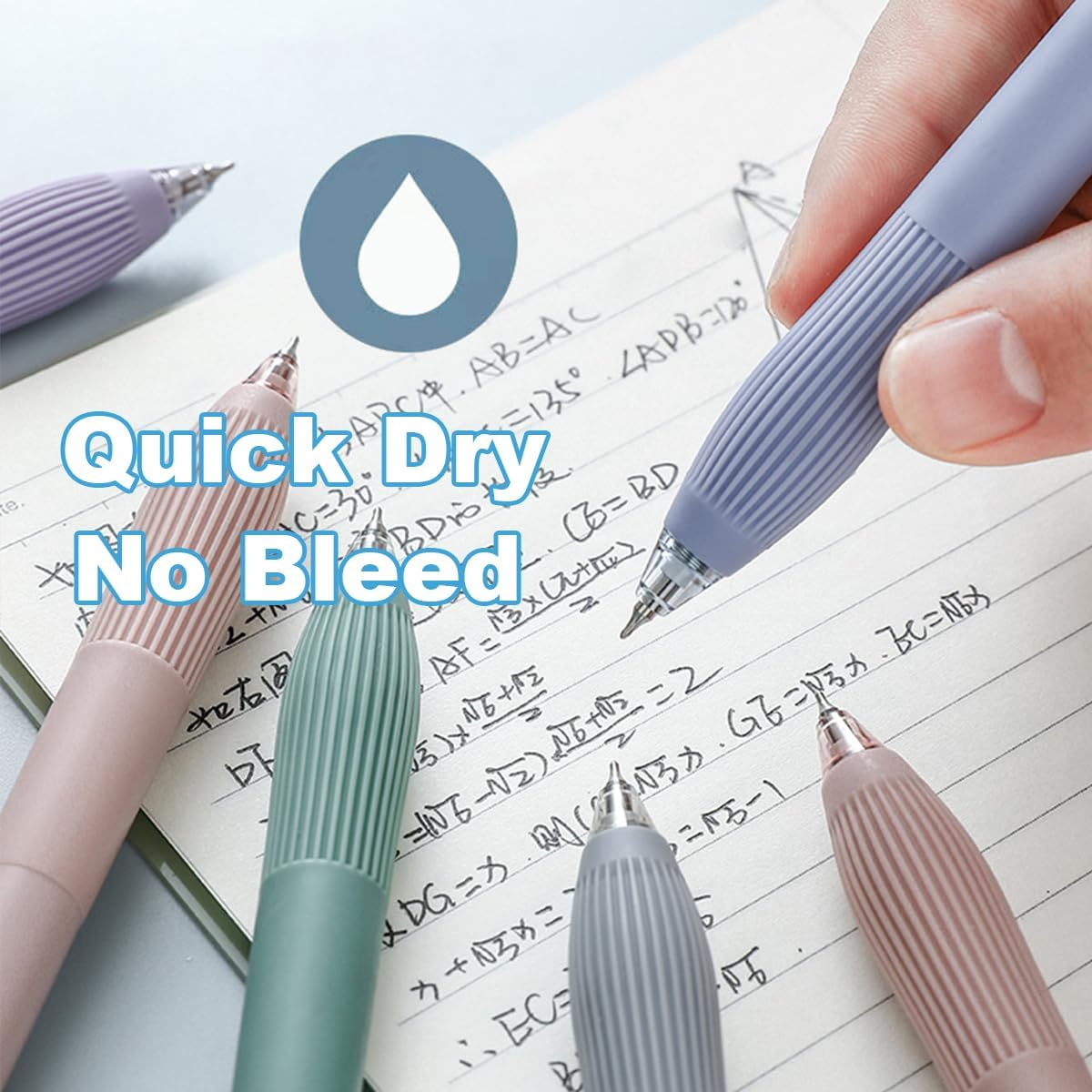 Craftsboys Gel Pens 0.5Mm, Black Ink, Quick Drying, 6 Count, Retractable Rollerball Pens (Blue) image number 6