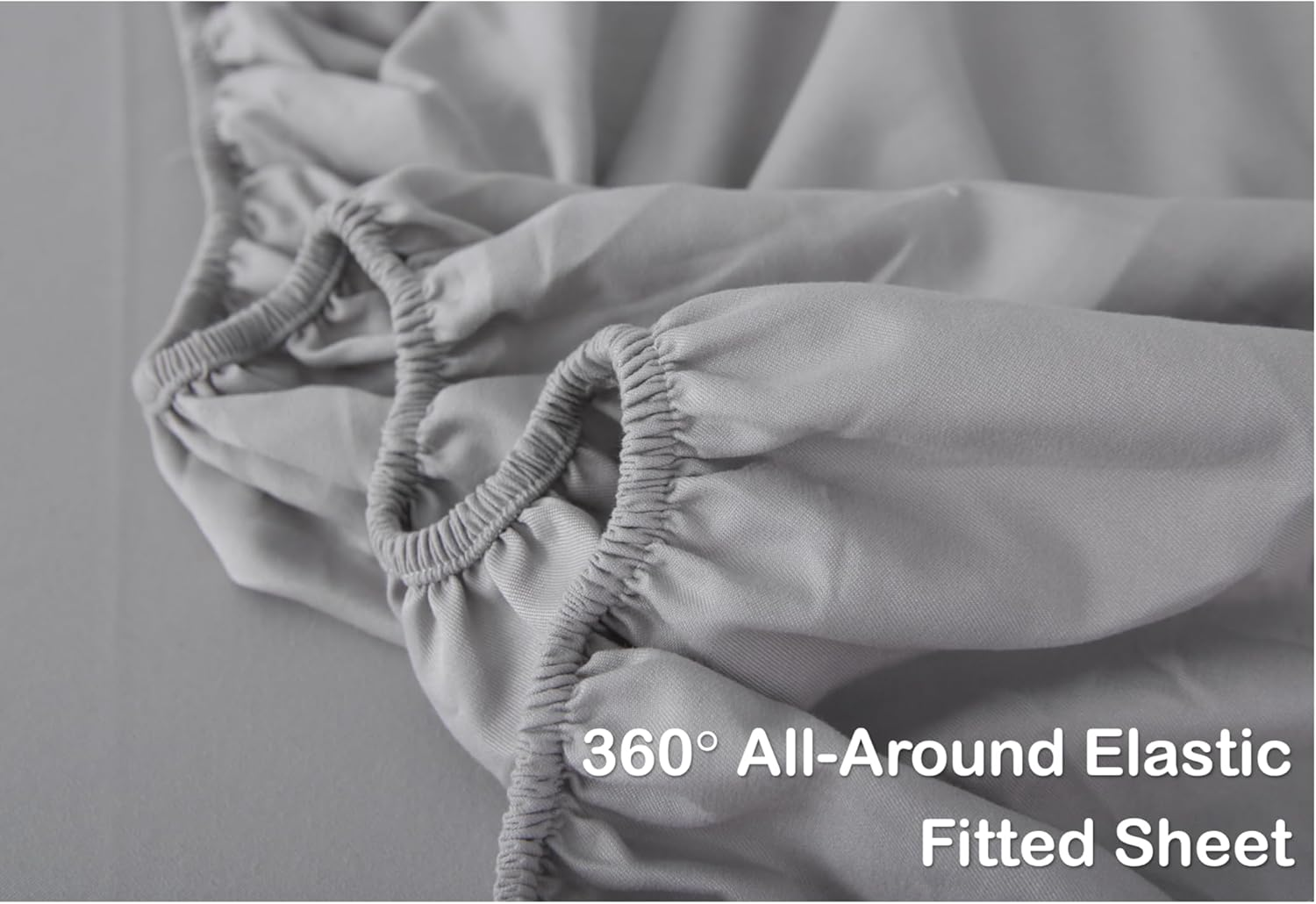 Gray King Bed Sheet Set, 1500TC 130GSM Ultra Soft Microfiber Bedding, Durable, Wrinkle Resistant, Fade Resistant, Fitted Sheet & Flat Sheet & 2 Pillowcases (4Pcs, King)