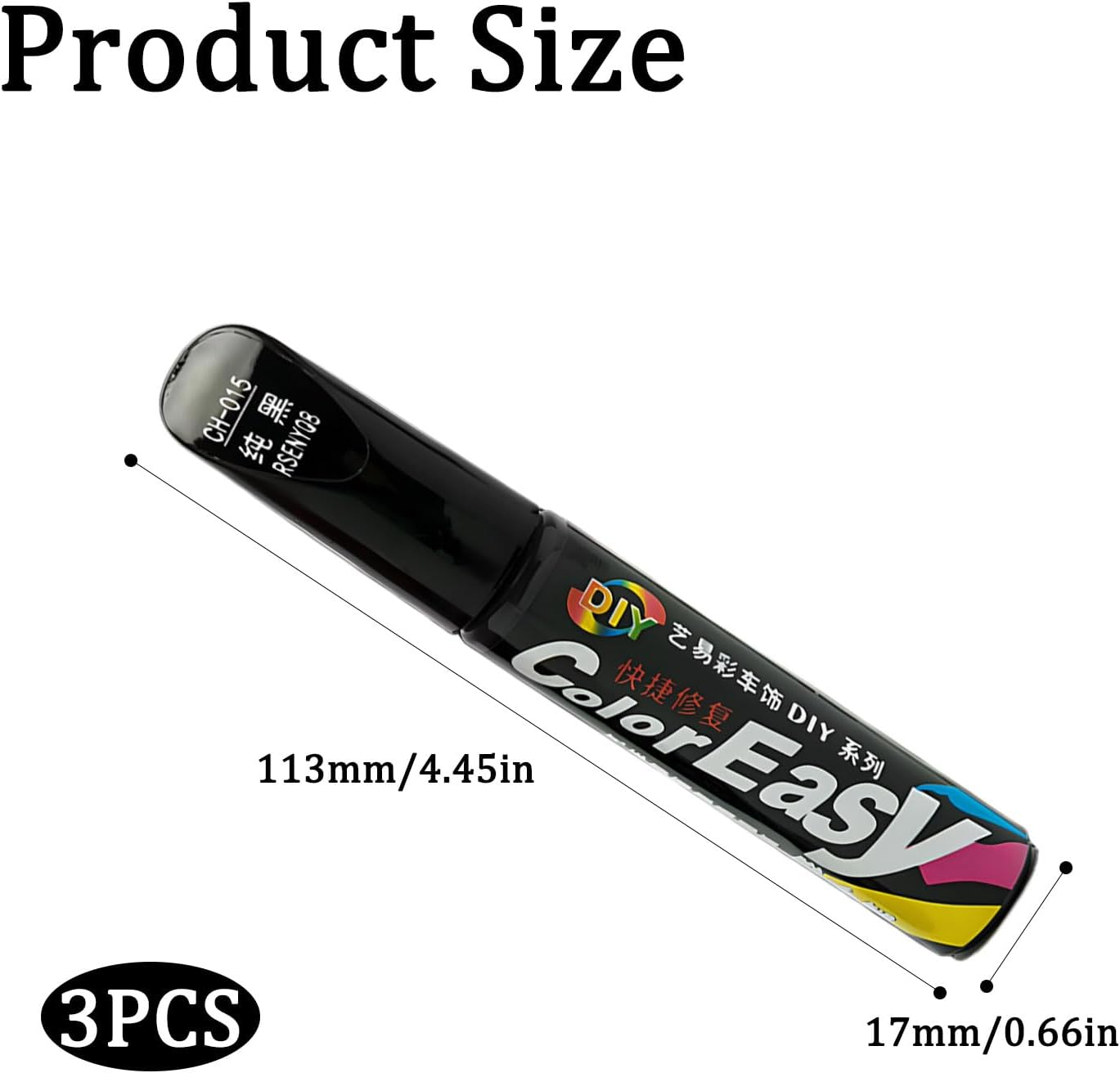 3 Pcs Car Scratch Remover Pen,Touch up Paint Pen,Black Spray Paint, Black Paint Pen for Car Suitable for Cars Repainting Cover and Repair Scratches, Suitable for Cars, Suv, Truck, Rv, Bicycle image number 3