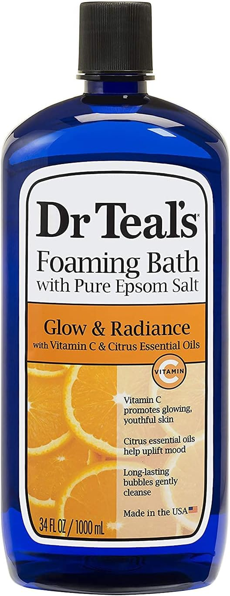 Dr Teal'S Foaming Bath Combo Pack (68 Fl Oz Total), Restore & Replenish with Pink Himalayan, and Glow & Radiance with Vitamin C and Citrus Essential Oils image number 4