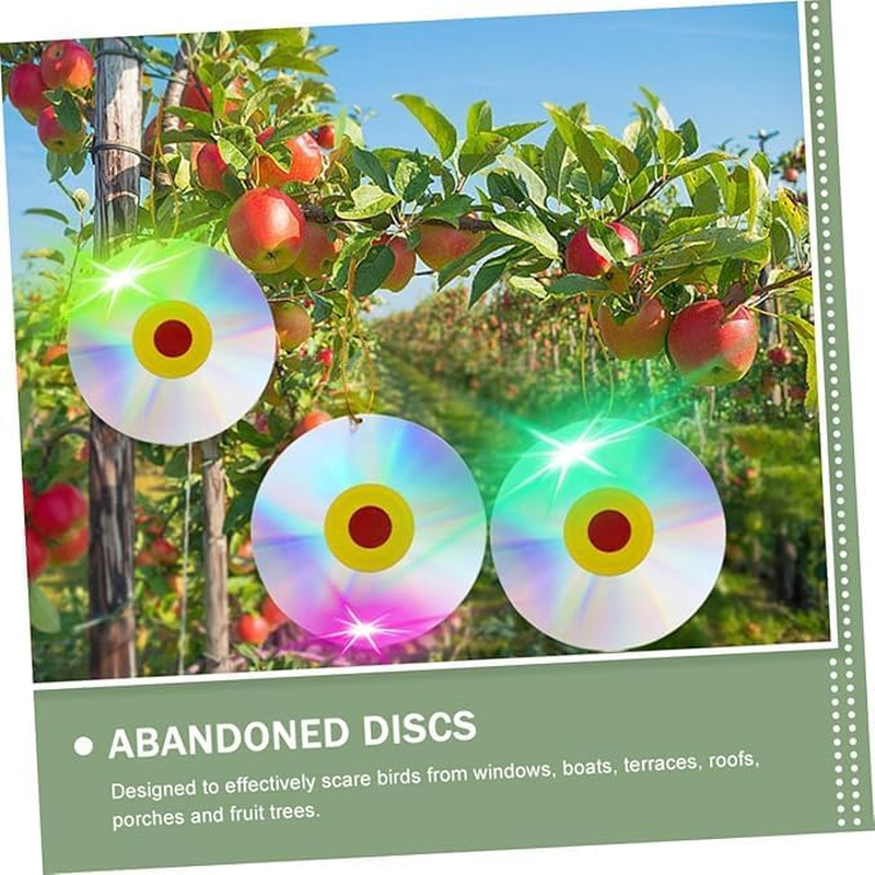 Ksngtixe 4Pcs Reflective Bird Scare Discs, Wind-Activated Deterrent for Pigeons/Ducks/Crows, Double-Sided Outdoor Garden Decor, Rotating Bird Repellent for Yard & Farm image number 1