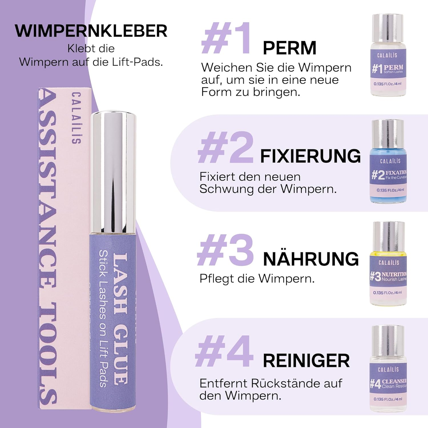 CALAILIS Eyelash Lifting Set, 2025 Updated Lash Lifting Set, Eyelash Extension Kit, Professional Eyelash Lifting, Natural & Thicker, Suitable for Salon and Home Use