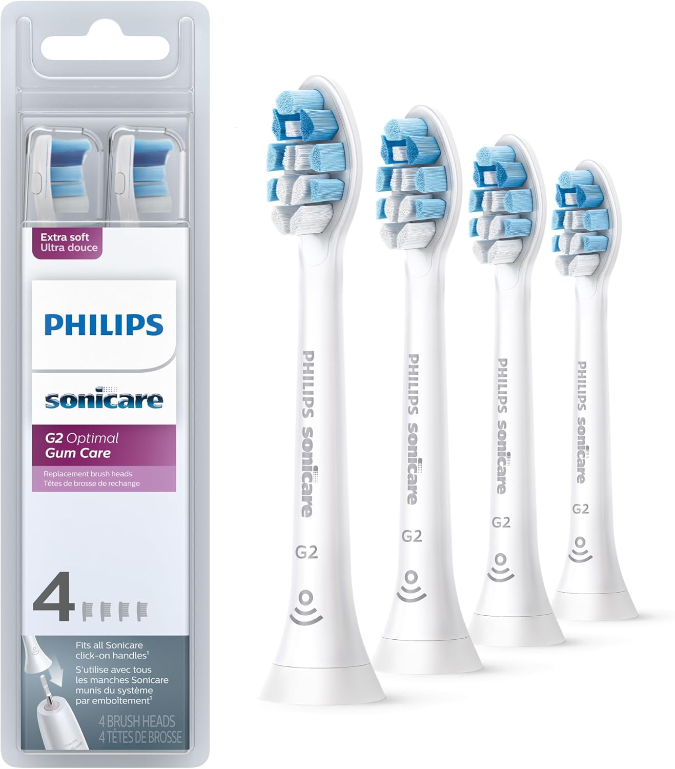 Philips Sonicare Optimal Gum Care Replacement Toothbrush Heads, Brushsync&trade; Technology, White 4-Pk, AMZ Exclusive, HX9034/65 image number 6