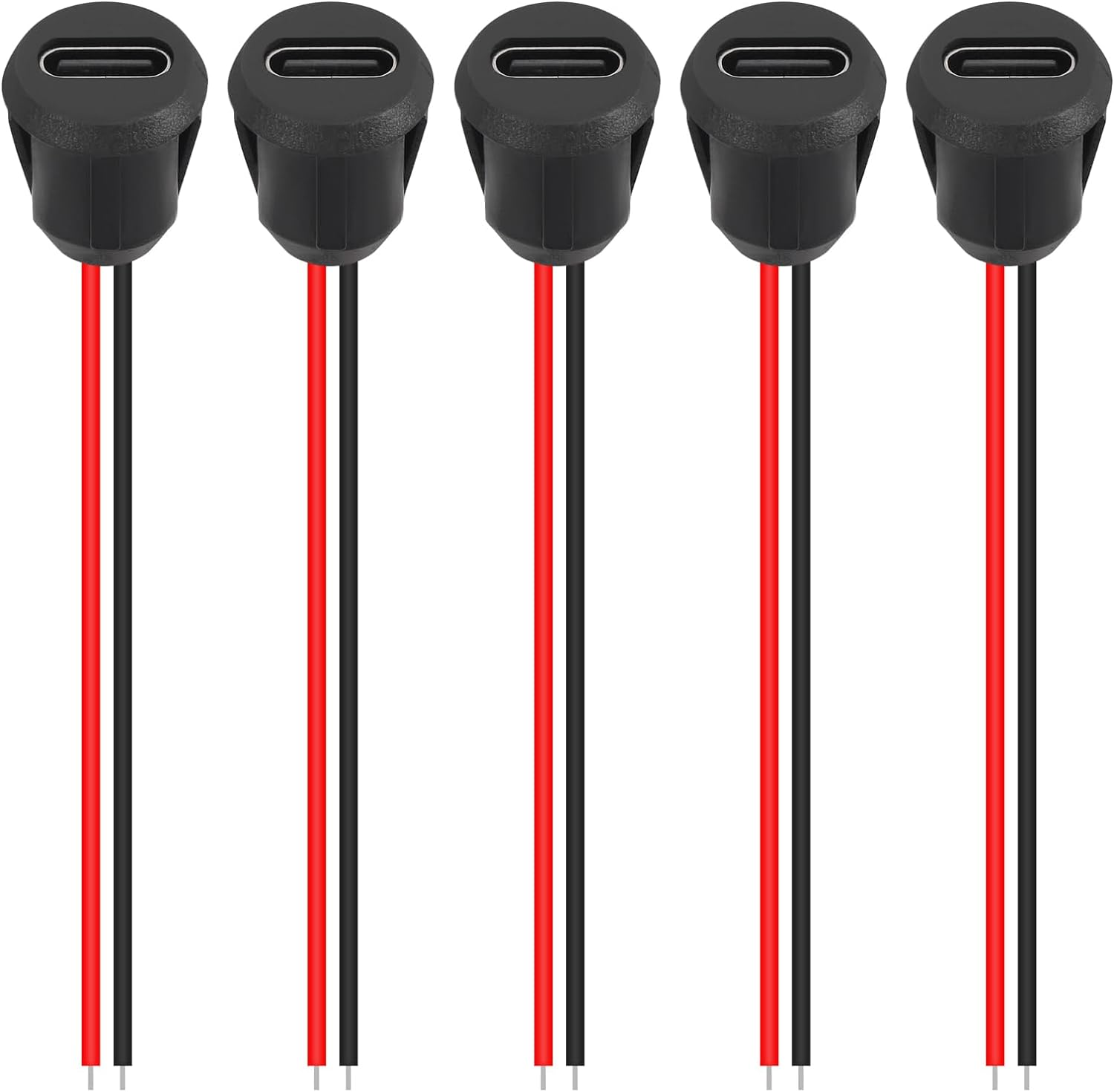 5PCS 2Pin USB Connector Type-C Waterproof with Female Socket Fast Charging Jack Charging Port USB-C Charger Plug Socket image number 2