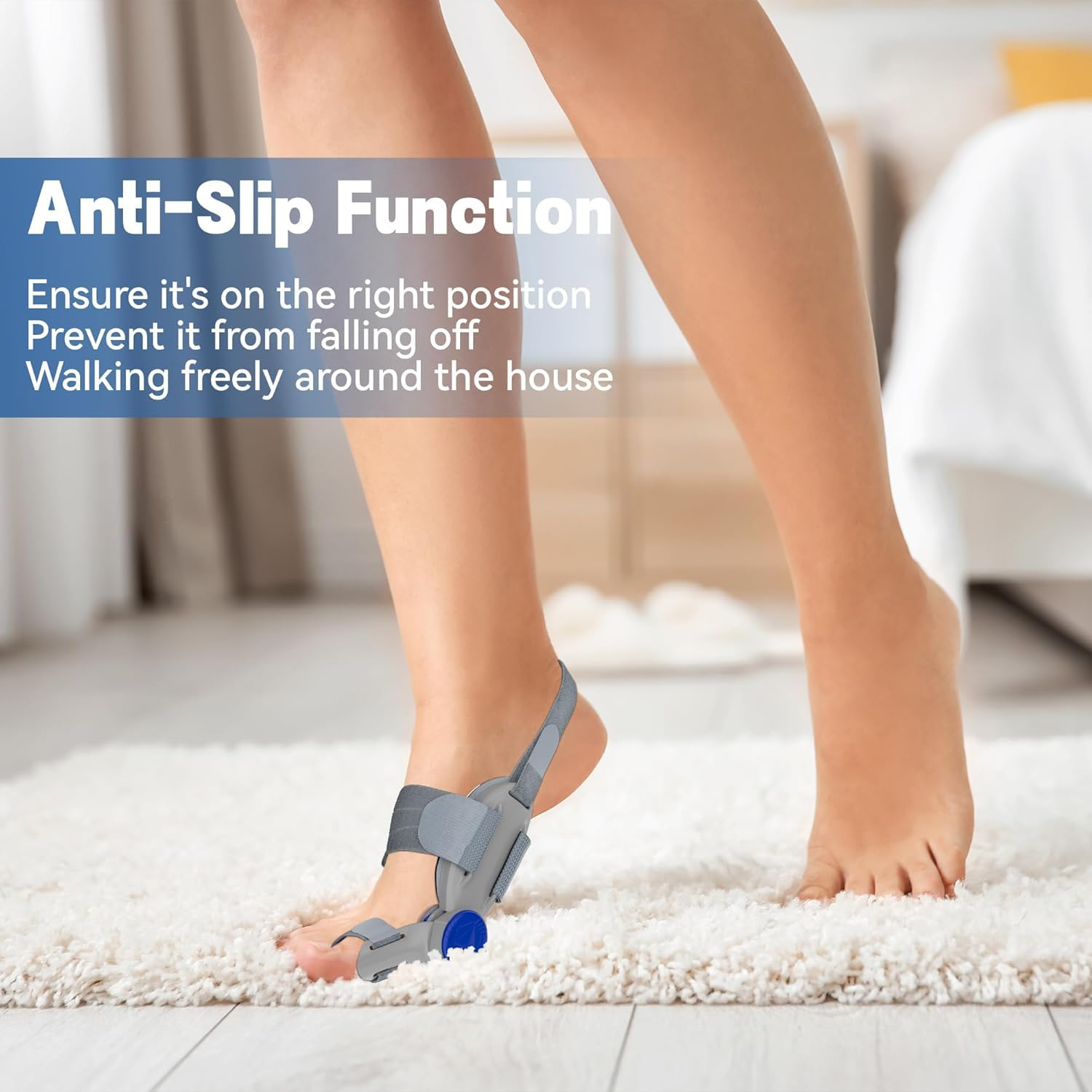 Bunion Correctors for Men and Women, Adjustable Knob Toe Straightener, for Bunion and Big Toe Pain Relief, Adjustable Bunion Splints (Gray) image number 4