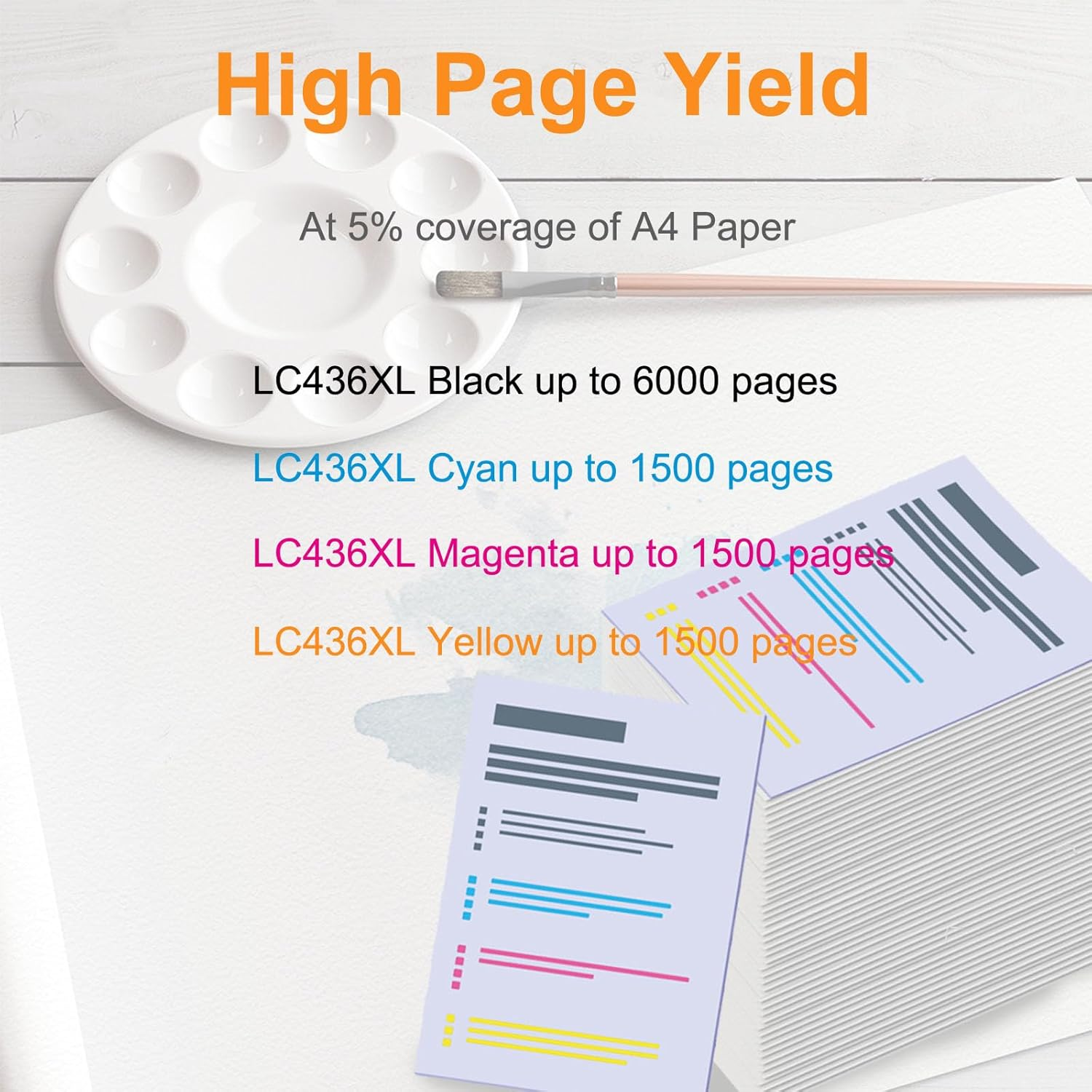 OGOUGUAN Compatible Ink Cartridge Replacement for Brother LC436XL LC436 XL LC436BK Use with Brother MFC-J4340DW MFC-J4440DW MFC-J4540DW MFC-J5855DW MFC-J5955DW MFC-J6555DW MFC-J6955DW MFC-J6957DW image number 2