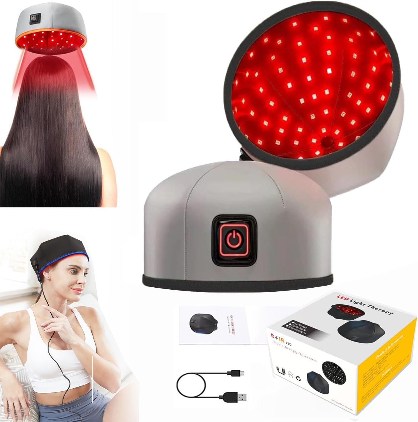 Red Light Therapy for Hair Growth,Red Light Hair Growth System,Fda Cleared for Hair Loss in Men & Women,Advanced Hair Regrowth System,Red Light Therapy Cap. (Black)