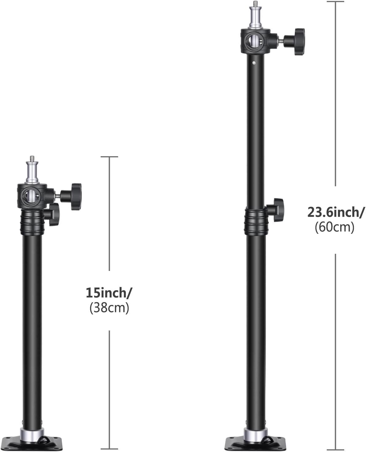 Neewer Wall Mounting Boom Arm 15-23.6 Inches/38-60 Centimeters Adjustable Length with 1/4 Inch to 3/8 Inch Universal Adapter for Photo Studio Video Light, Monolights Photography image number 2