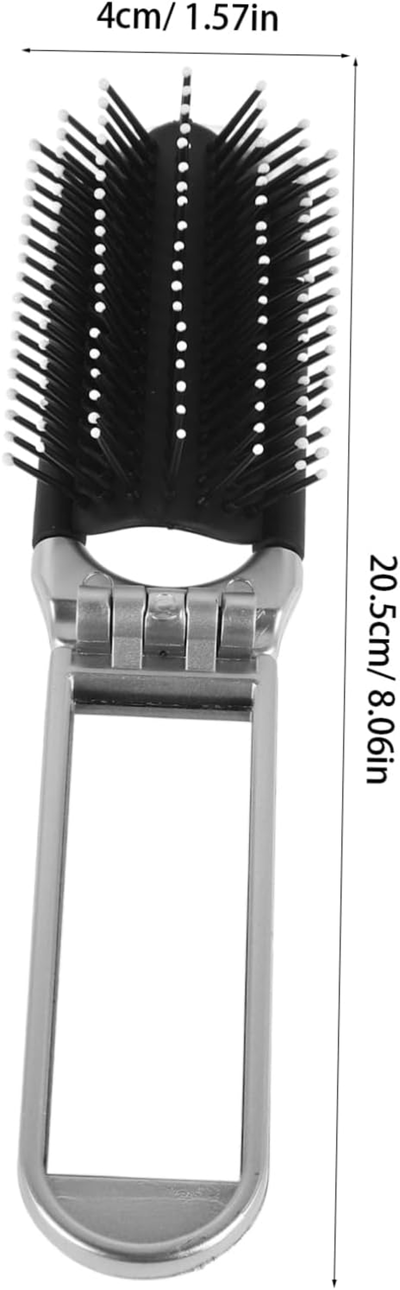Beatifufu Detangling Folding Hair Brush Travel Mirror Comb Compact for Handbag Styling Tool image number 3