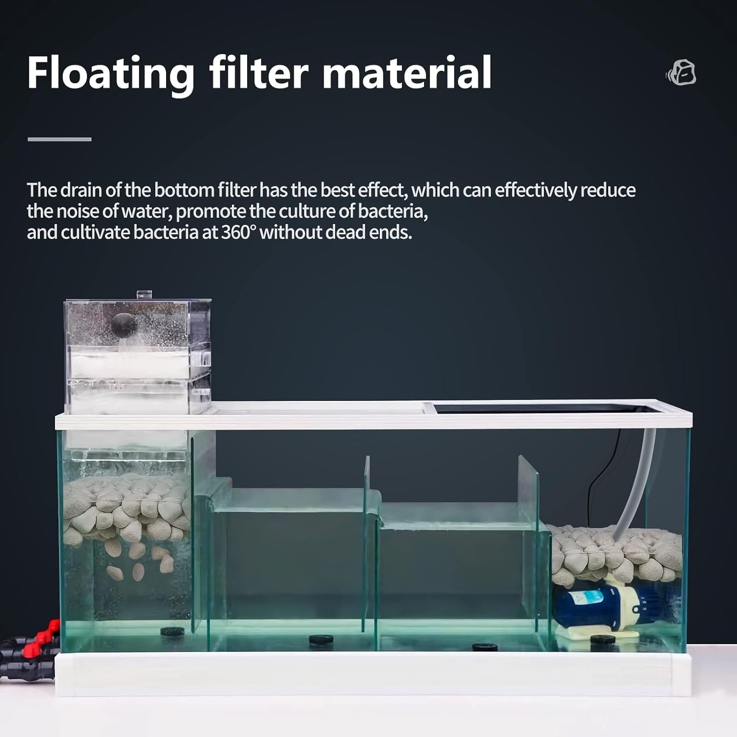 Boxtech Aquarium Filter Media, 1.2 Inch Floating Ceramic Bio Media with Porous Massive Surface Area for Freshwater and Saltwater Fish Tank（400G）