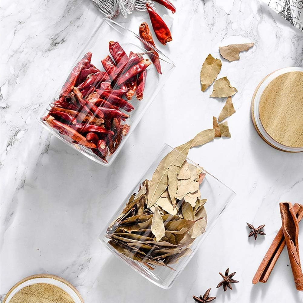 QIXIAOTOUQI Circular Glass Food Storage Jars 250Ml,12 Set Spice Jars Clear Storage Containers with Airtight Bamboo Lid,Small Food Cereal Storage Canister for Home Kitchen Tea Herbs Coffee Flour Herbs image number 3