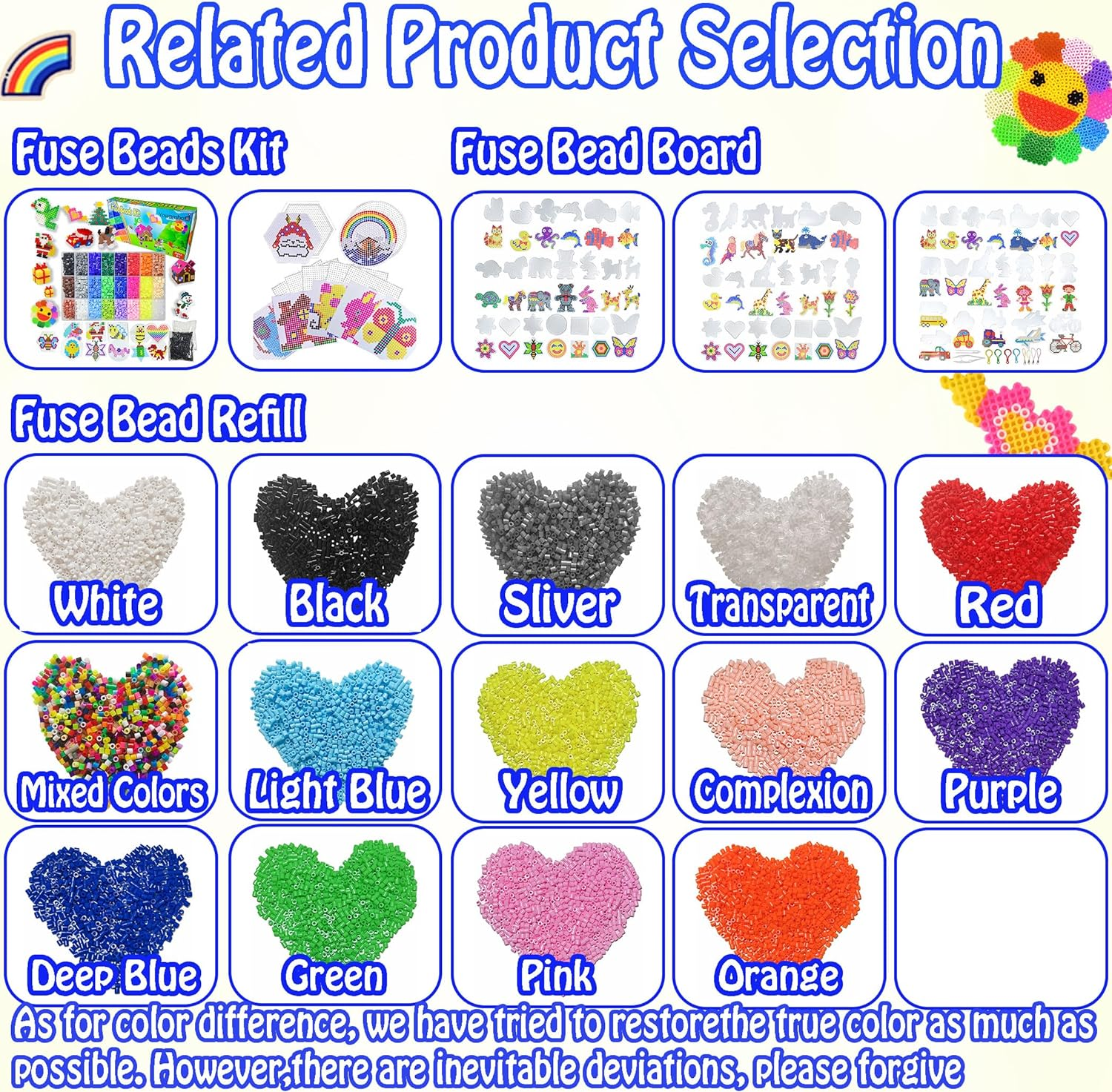 20PCS 5Mm Fuse Bead Board Craft Kit for Kids - 20Pcs Different Shapes Patterns, Fuse Beads Pegboards Is Suitable for Children'S DIY Crafts, Includes Seahorses, Parrots, Horses and More image number 2