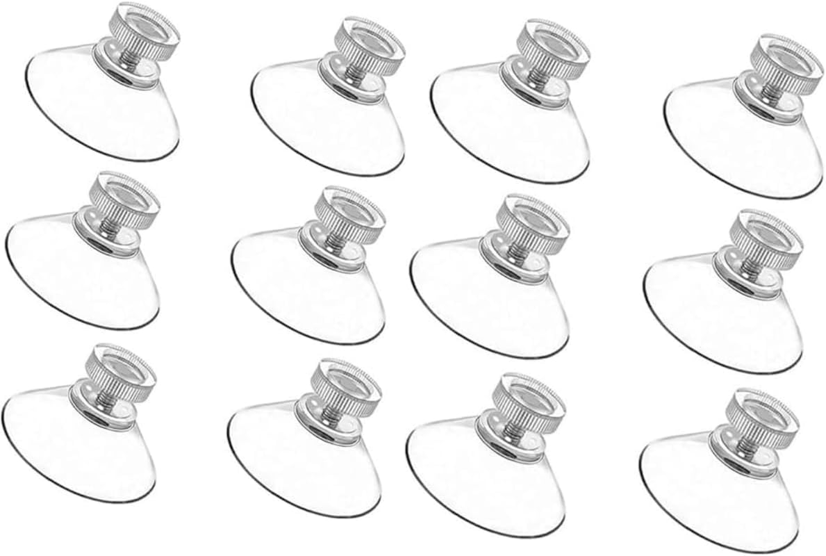 12PCS Suckers, 32Mm Transparent PVC with Screws and Nuts round Thread,Klhcduo Strong Thickening Suckers, for Windows, Bathrooms, Glass Walls, Car Shade