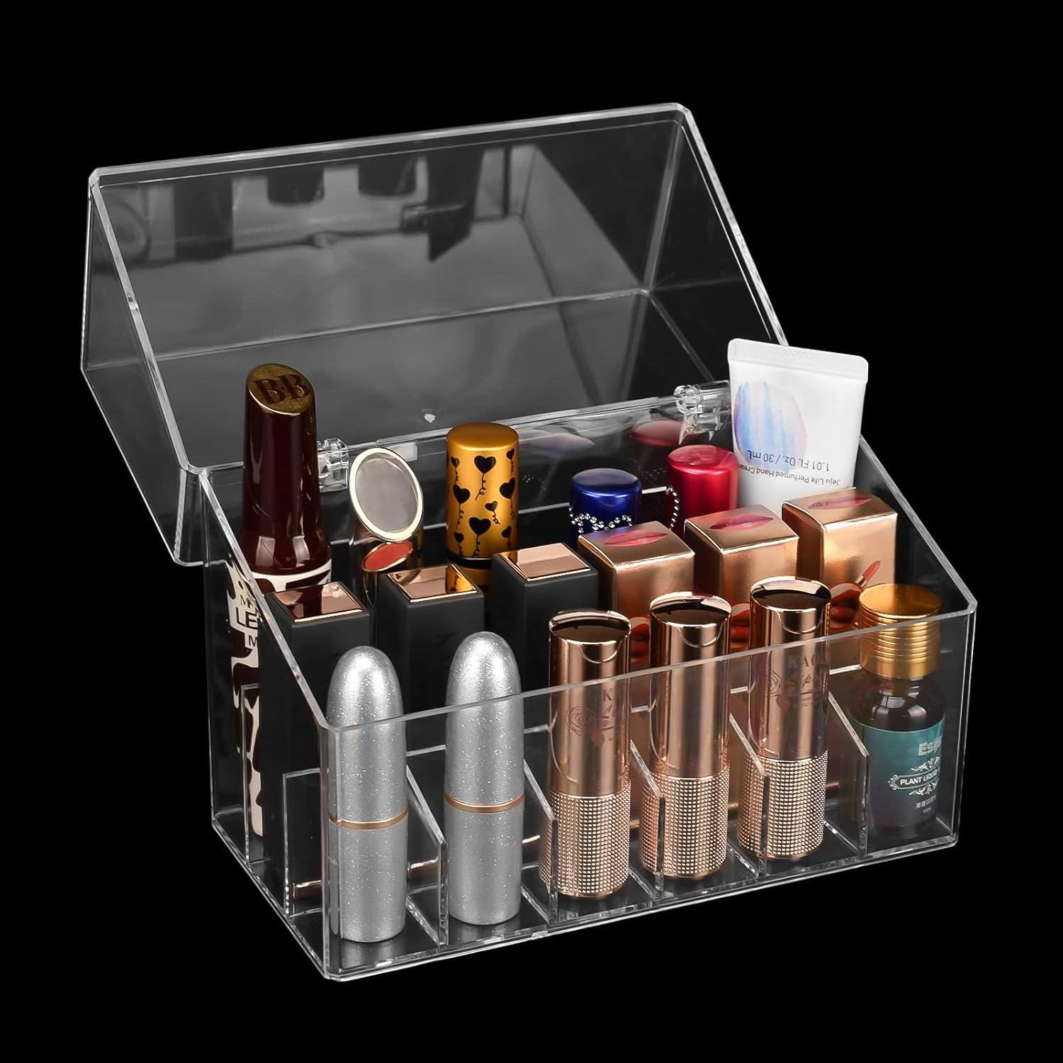 ATOMUS Lipstick Holder Display Case, 18 Slots Lipstick Organizer Storage with Dust Cover Transparent Acrylic Cosmetic Makeup Lipgloss Rack Holder image number 3
