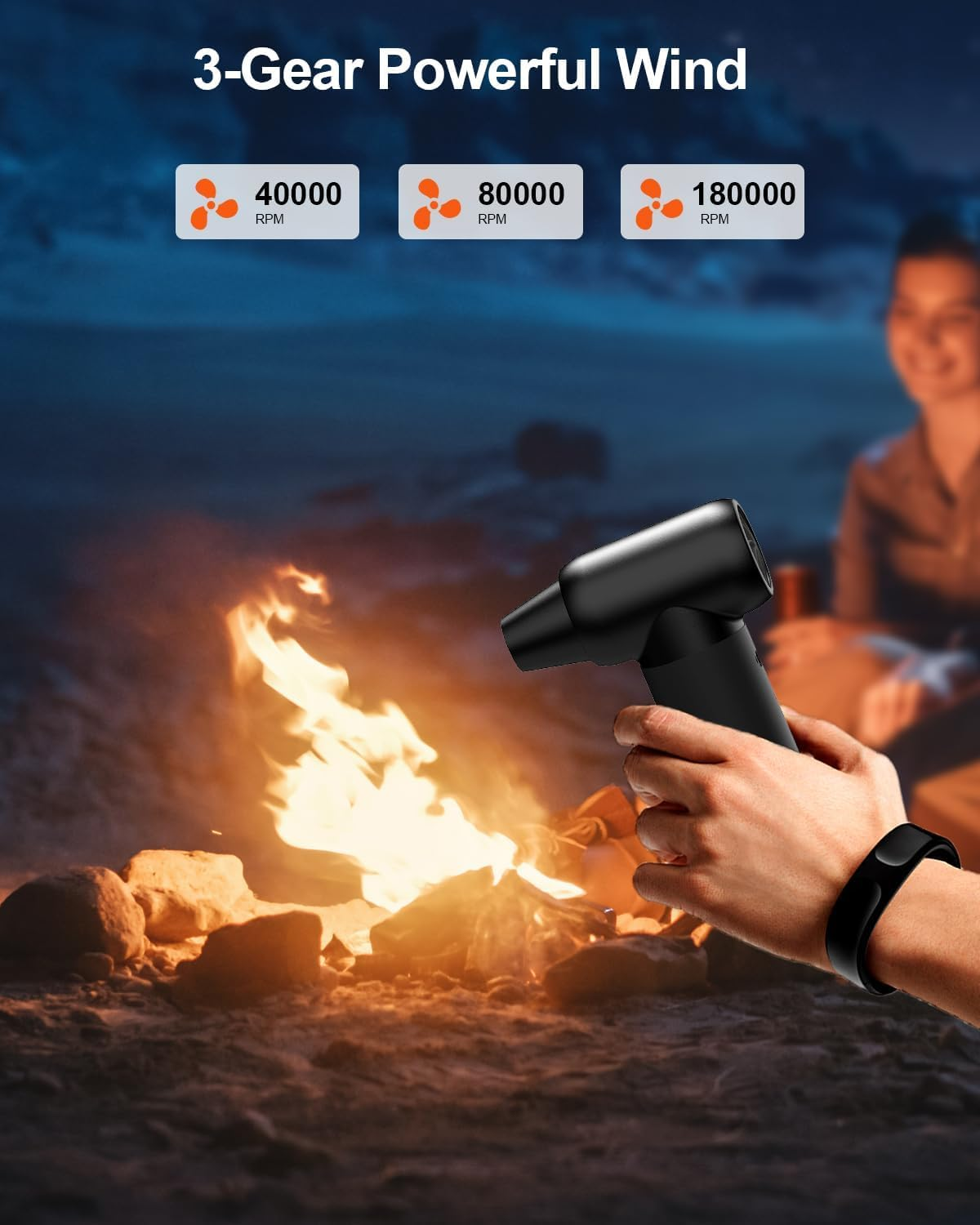 Compressed Air Duster - 180000RPM Electric Air Duster for Cleaning Keyboard&Pc 3 Gears Adjustable Rechargeable Cordless Jet Dry Blower Air Blower for Car and Home-Replace Compressed Air Can