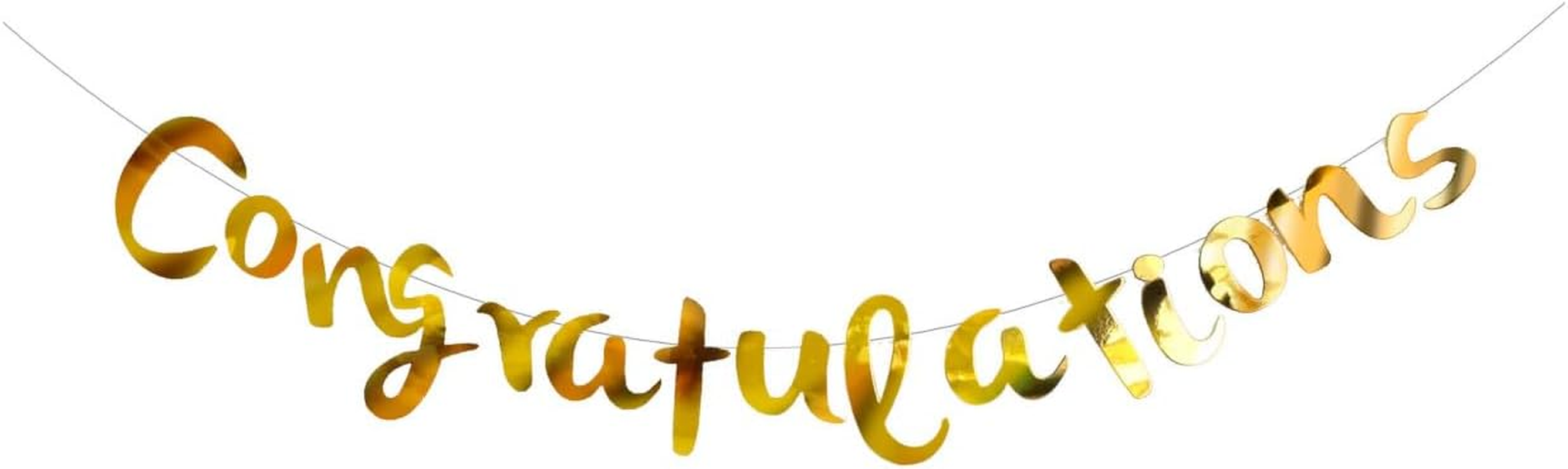 Congratulations Banner Gold Engagement Party Happy Graduation Decorations