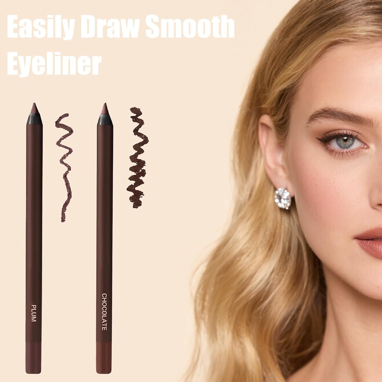 Creamy Pencil Eyeliner, 2025 Upgrade 24 Hr Waterproof Eyeliner, Long Lasting Eye Liner for Daily Makeup, No Tugging, Soft Tip and Easy to Color (Plum) image number 3