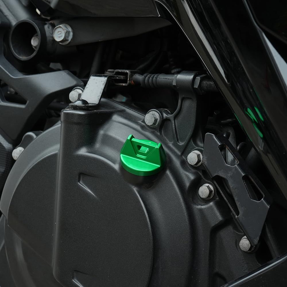 Mokiton Motorcycle Engine Oil Filler Plug Cover Screw Compatible with Compatible with K.Awasaki Vulcan S 650 2015-2020 2021 2022 2023 2024 2025 | Vulcans S650 Accessories (Green) image number 2