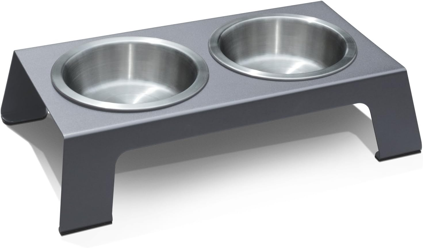 Petfusion Elevated Dog Bowls, Cat Bowls - Premium Anodized Aluminum Feeder (Short 4"). Us Food Grade Stainless Steel Raised Bowls,Metallic Gray image number 4