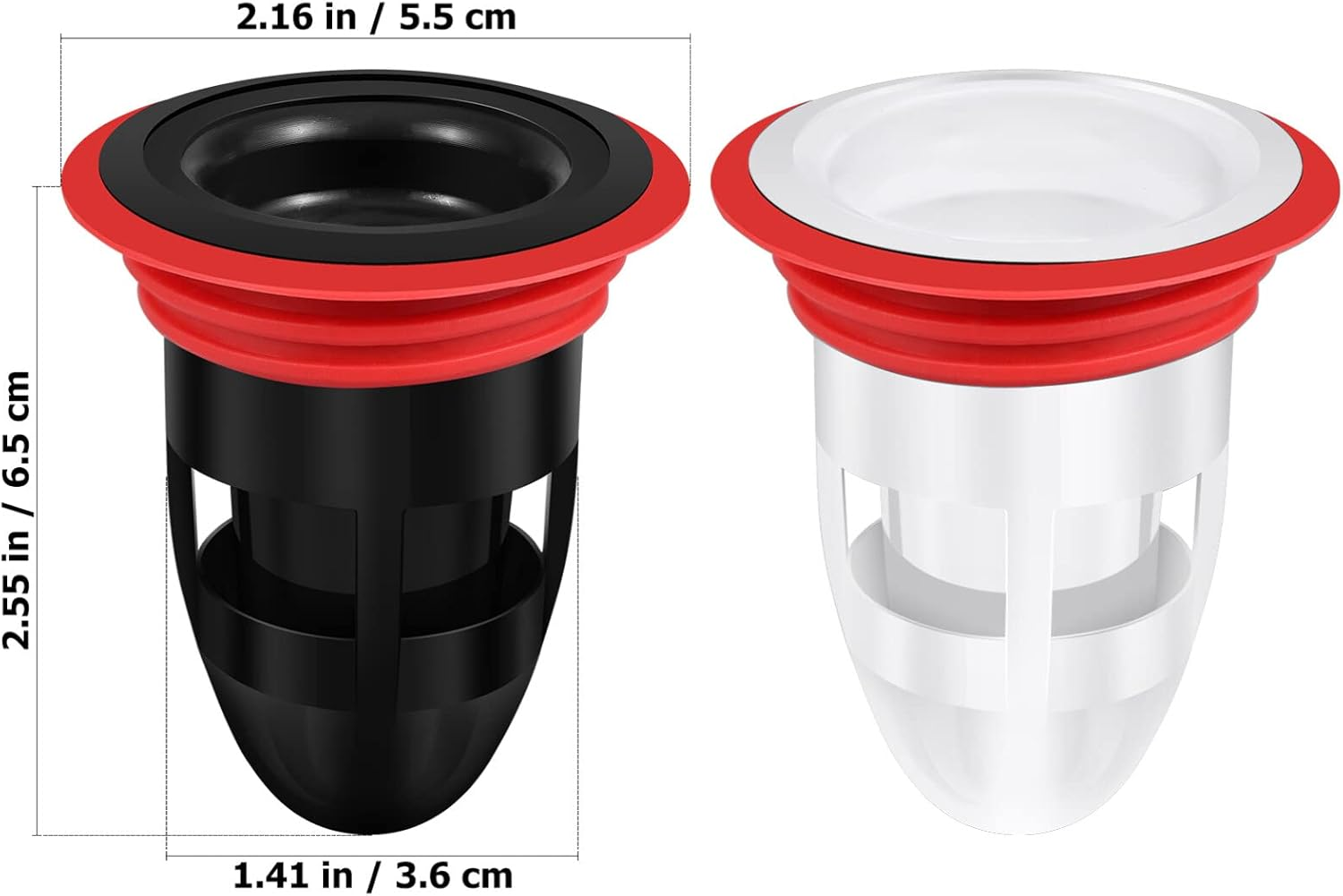 IMIKEYA 2PCS Shower Floor Drain Backflow Preventer Sewer Core Anti-Odor Plug for Kitchen Bathroom 2.56X2.16X1.42Inch image number 1