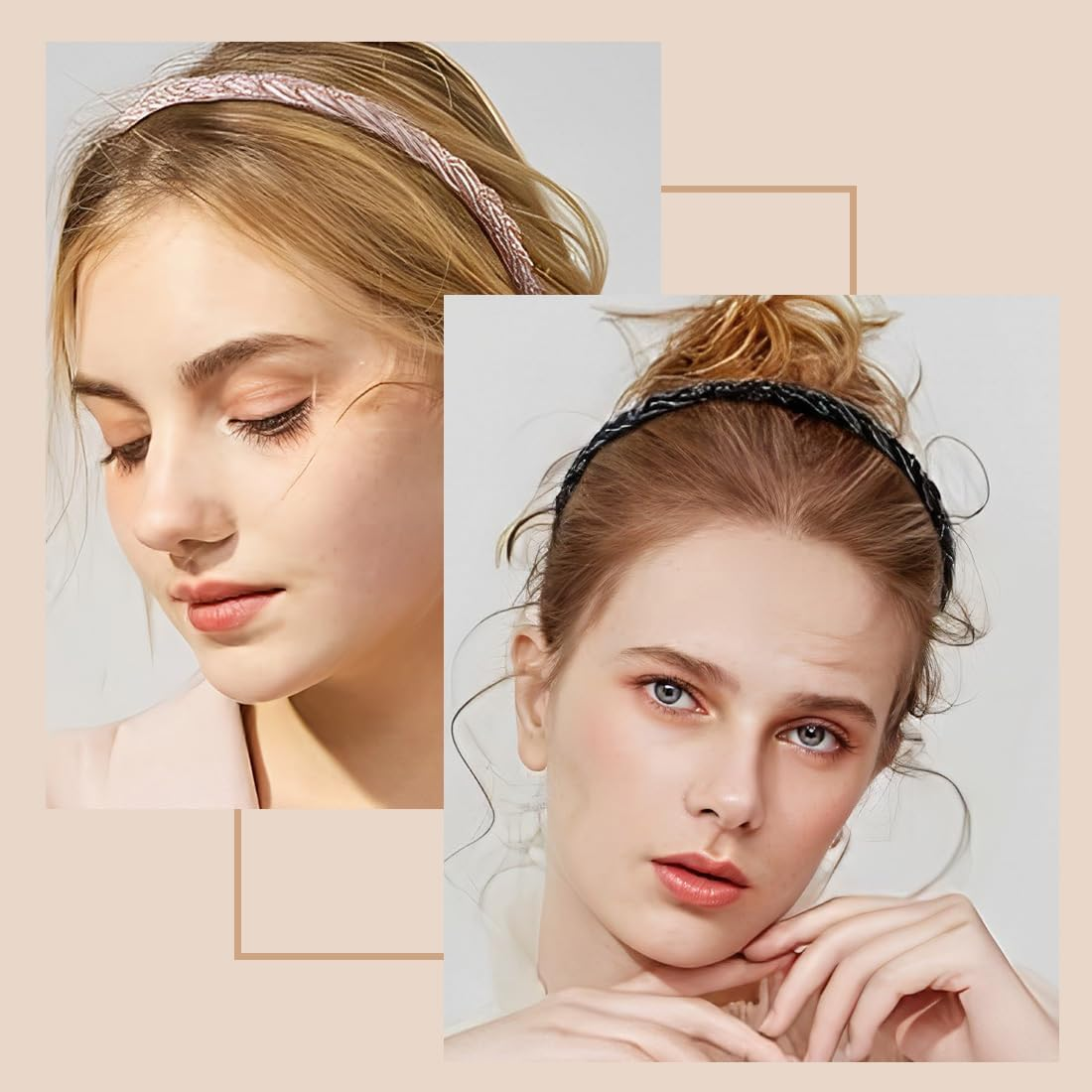 XUZOPIM Women'S Braided Headband Pearl Headbands Costume Headband Hair Accessories for Oktoberfest Party Pack of 3 image number 4