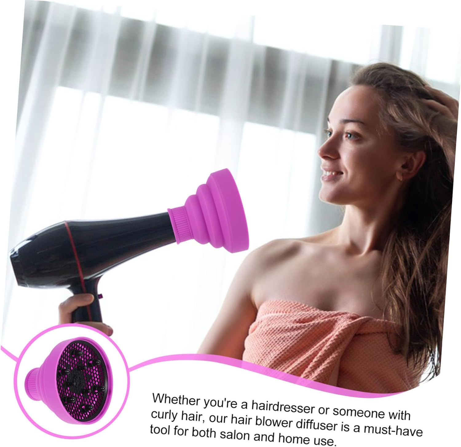 BELLIFFY Collapsible Hair Dryer Diffuser Attachment Portable Travel Hair Diffuser Lightweight and Quick Drying Salon Accessory image number 1