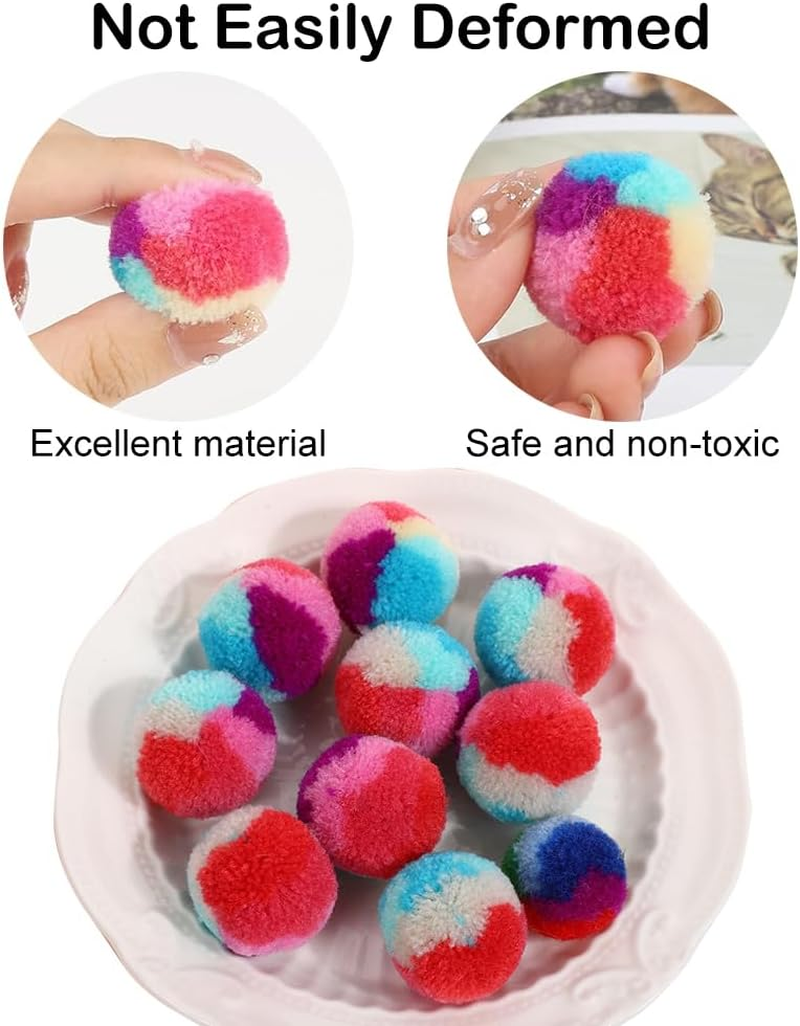 Toulifly Cat Toy Ball, Soft Plush Cat Ball, Pack of 20 Rainbow Cat Toy Balls, Stretch Interactive Plush Ball, Soft Cat Balls, for Indoor and Outdoor Cat Toys image number 5