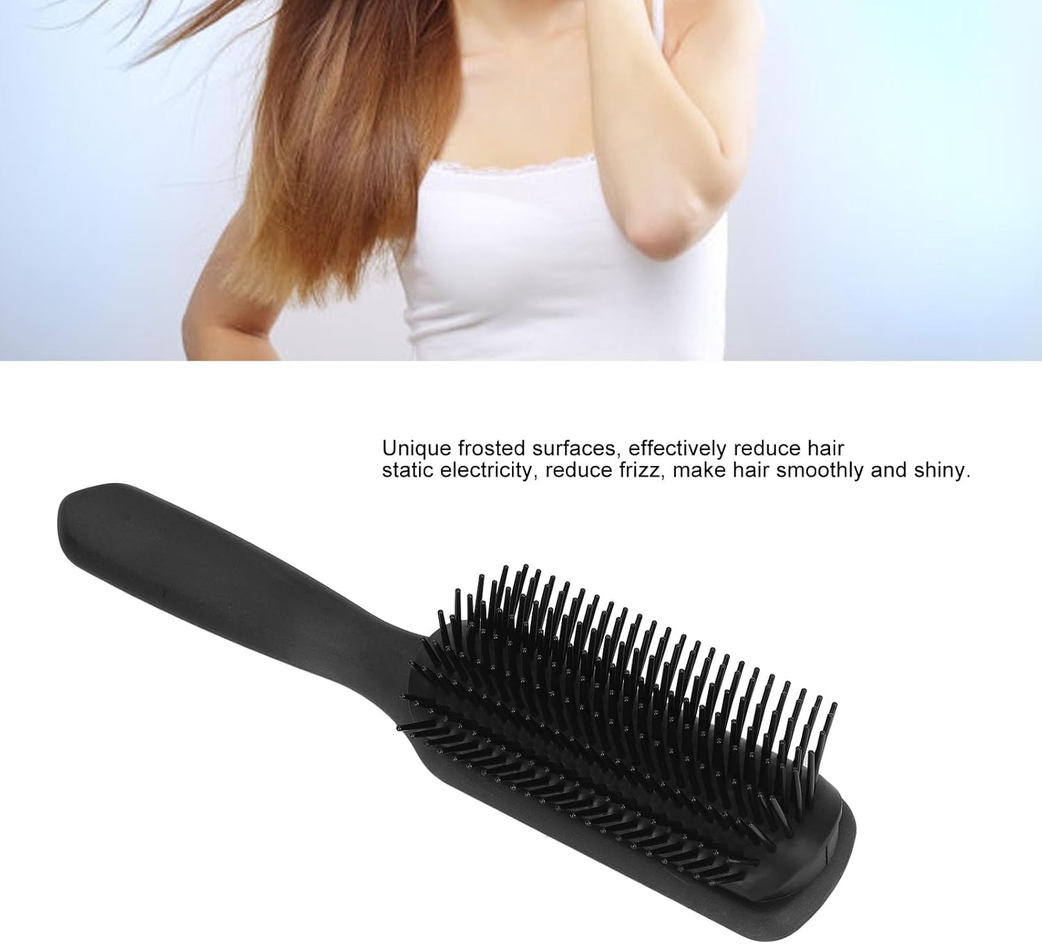 Hair Comb 9 Row Styling Brush, Smoothing Detangling anti Static Brush with Matte Textured Teeth - Gentle and Efficient Hairs Care Tool for Effortless Hairstyling image number 3