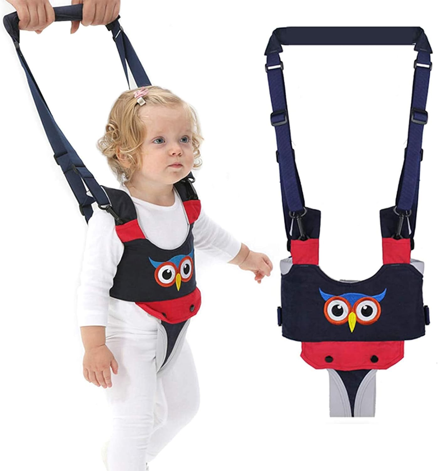 IULONEE Breathable Babies Walking Helper Adjustable Handle Walking Assistant for Toddlers Child Standing and Walking Safety Harness for Children 7-24 Months (Mesh Brown)
