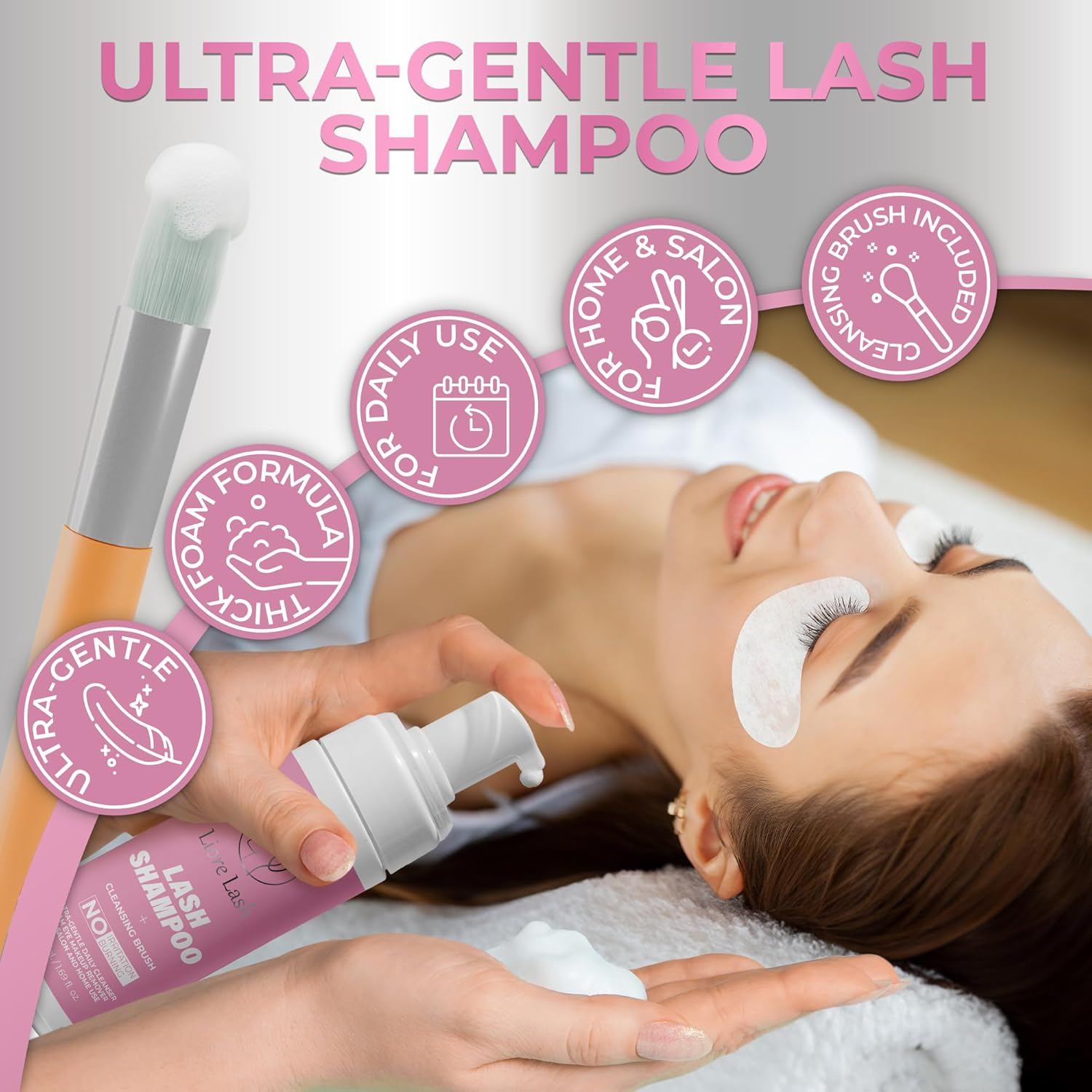 Eyelash Extensions Supplies Liore Lash (Shampoo + Brush) image number 4