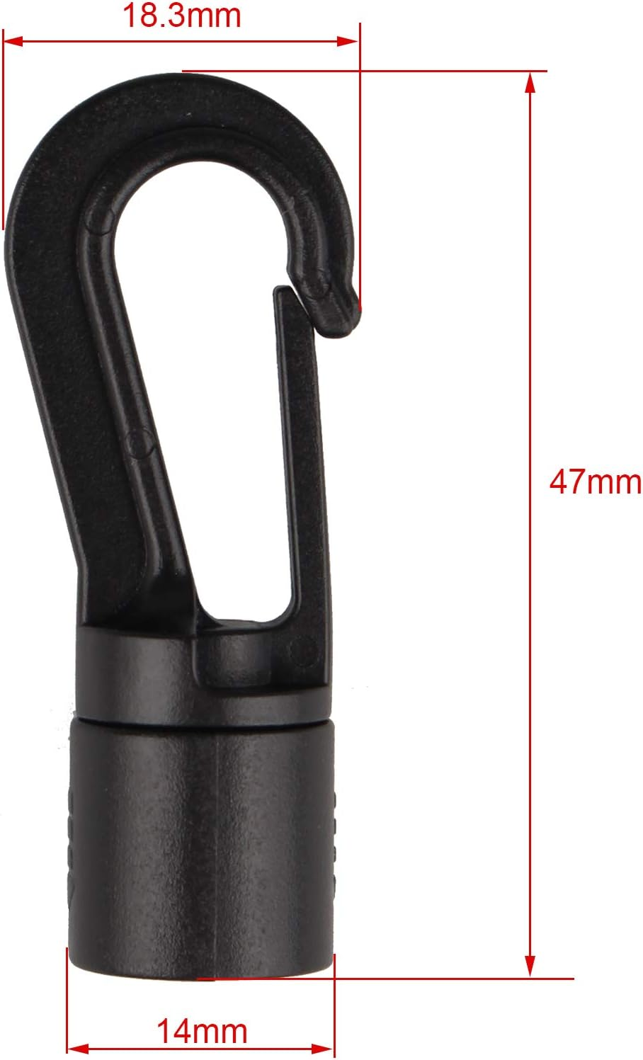 Futheda 20PCS 8Mm Shock Cord End Hook for Boat Kayak Canoe - Bungee Cord Hanging Terminal Ends - Plastic Lashing Hooks for DIY Elastic Stretch Cords 1/4 Inch image number 1
