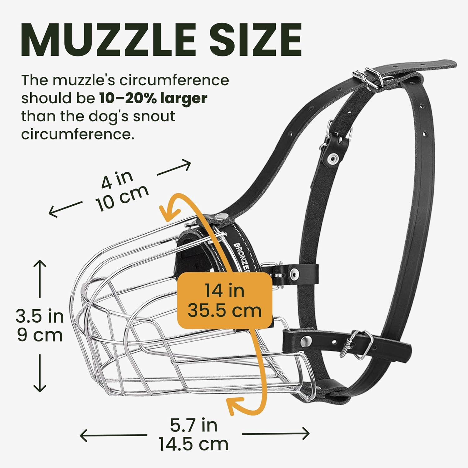 BRONZEDOG Muzzle for Pitbull Dog Made of Breathable Metal Basket for Large Dogs Such as Amstaff and Staffordshire Terriers - with Nylon Straps - Prevents Biting, Chewing and Barking image number 3