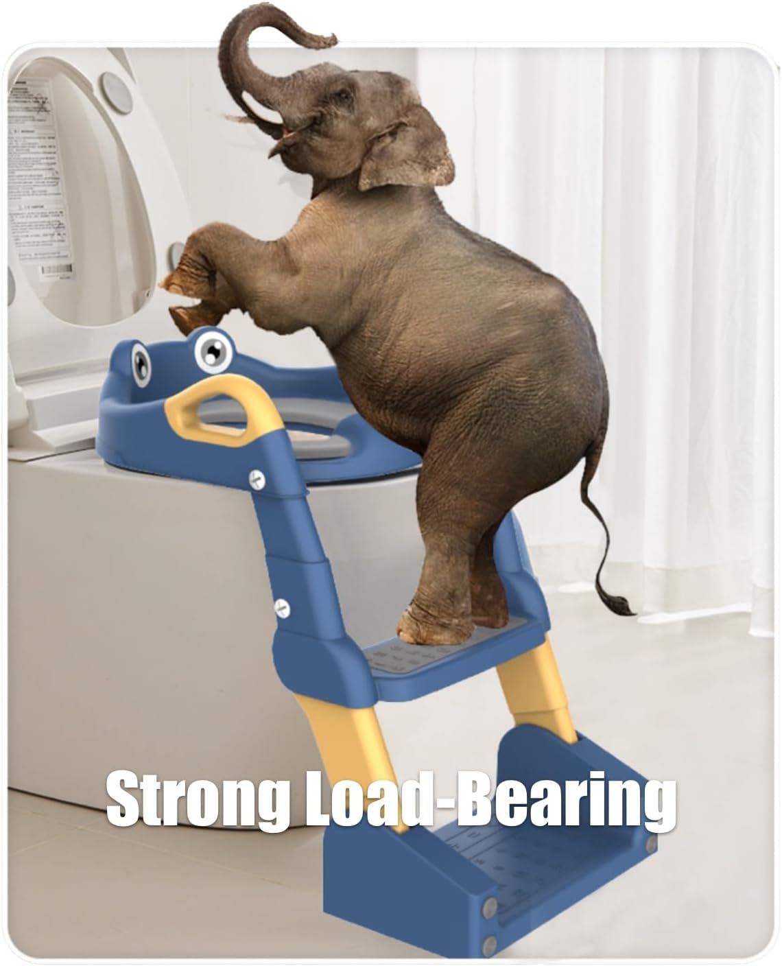 2-In-1 Adjustable Foldable Potty Training Toilet Seat with Step Stool Ladder | Anti-Slip Design & Splash Guard | PU+PVC Toddler Toilet Trainer for Boys & Girls (Ages 1-5) image number 2