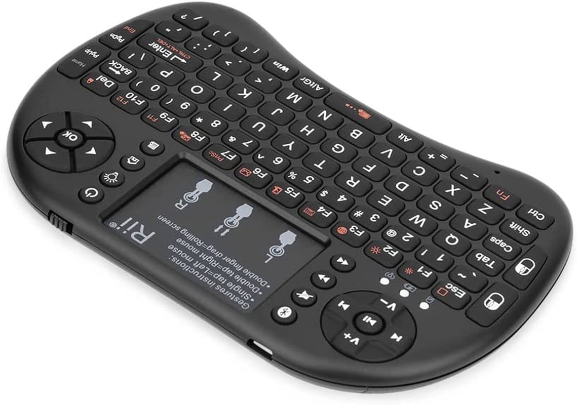 Rii Mini Bluetooth Keyboard with Touchpad＆Qwerty Keyboard, Backlit Portable Wireless Keyboard for Smartphones/Laptop/Pc/Tablets/Windows/Mac/Tv/Xbox/Ps3/Raspberry Pi image number 2