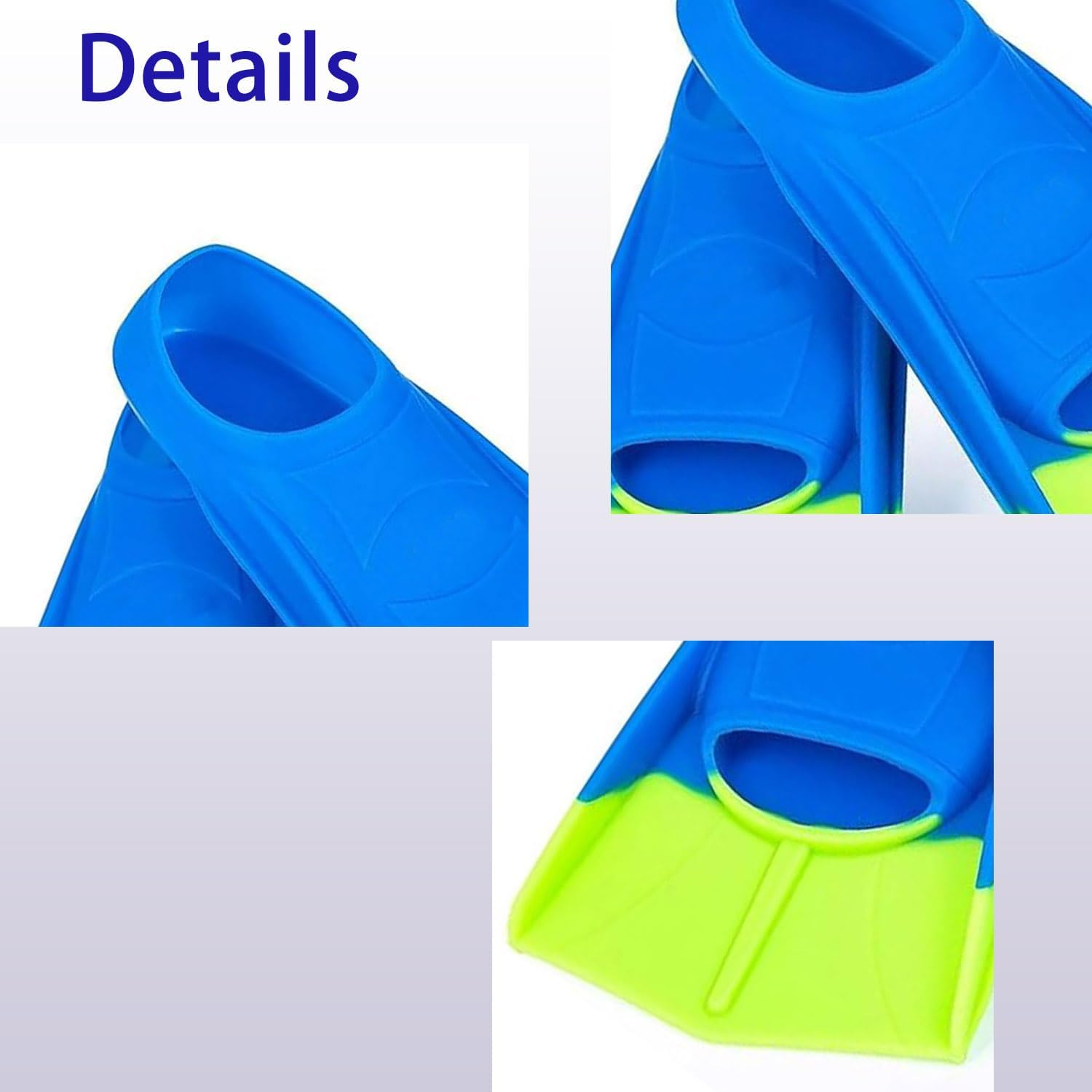 Swimming Flippers - Short Blade Training Fins for Snorkeling, Diving, and Pool Activities - Two Tone Trendy Design for Travel - Men, Women, and Kids with Travel Mesh Bag image number 6