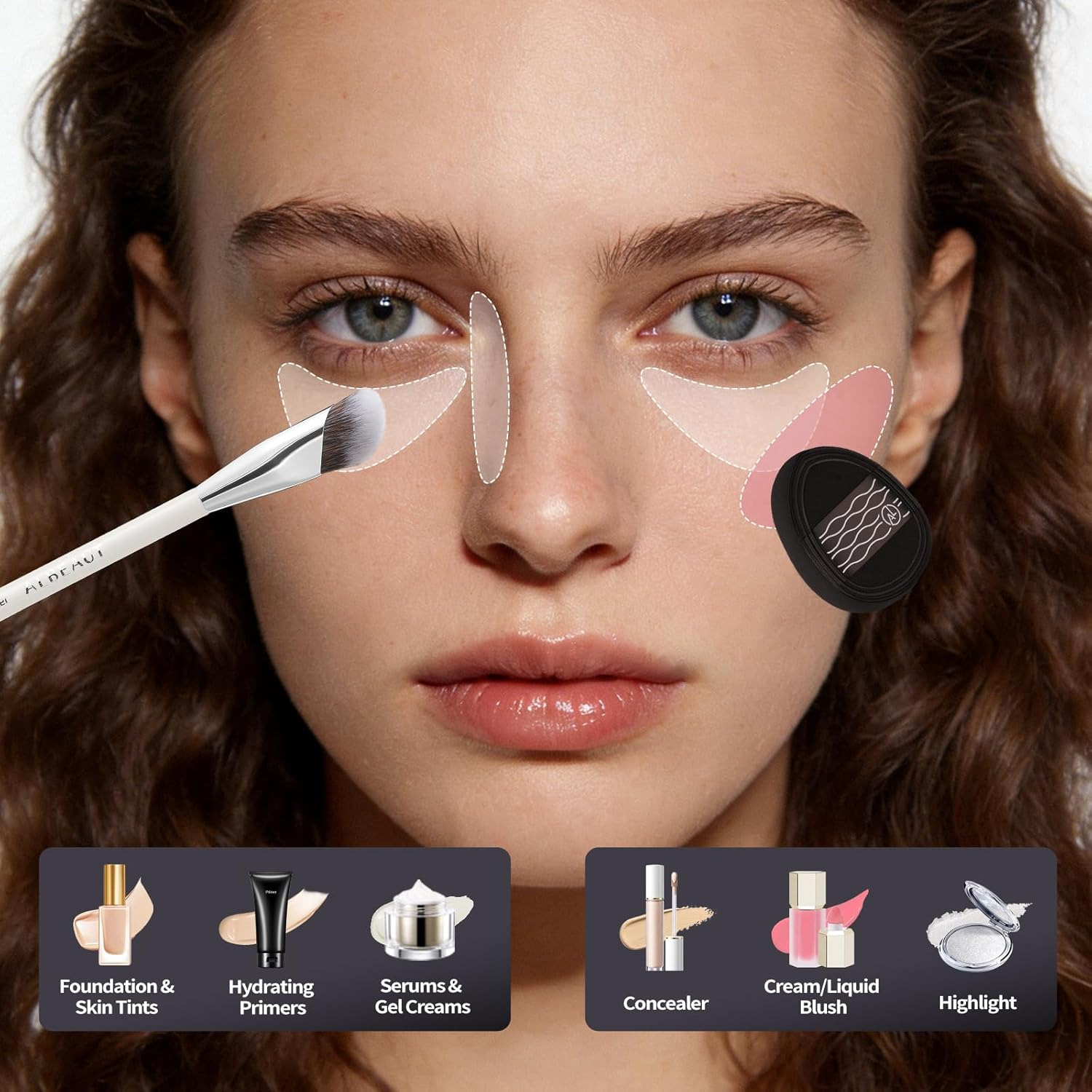 Albeaut Concealer Brush and Puff Set