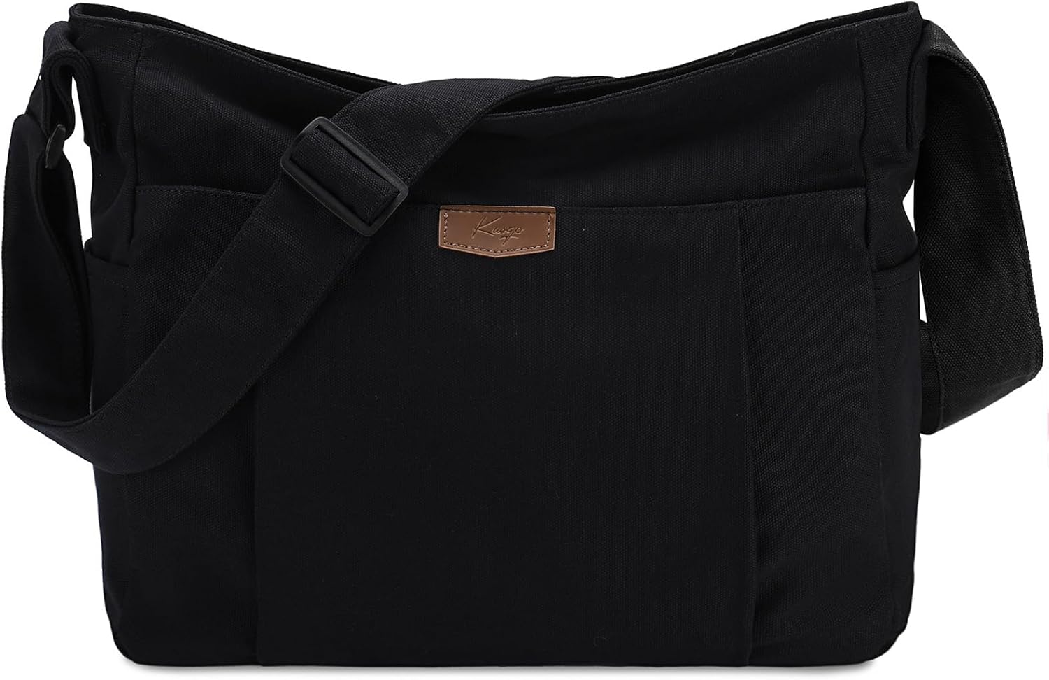 KASQO Canvas Messenger Bag, Large Lightweight Hobo Crossbody Tote Bag for Women Men Casual Shoulder Bag for College Travel Work