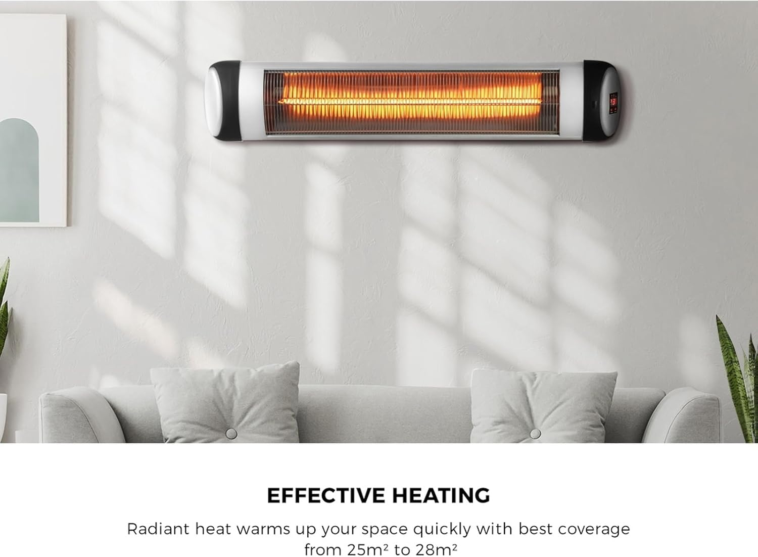 2500W Outdoor Heater Adjustable Angle Radiant Heater for Indoor and Outdoor Electric Heater with Remote Control and 3-Level Heat Setting image number 4