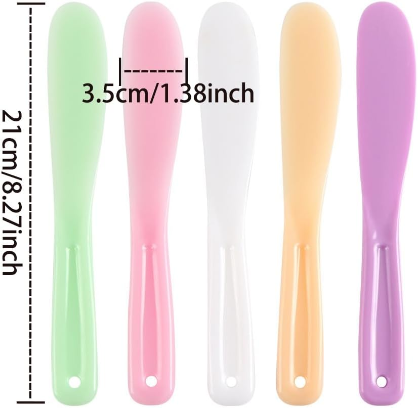 10 Pcs Plastic Cosmetic Spatula Large Skin Spatula Makeup Cosmetic Mask Spatula Reusable Cosmetic Spoon Mixing DIY Mask Tool image number 1