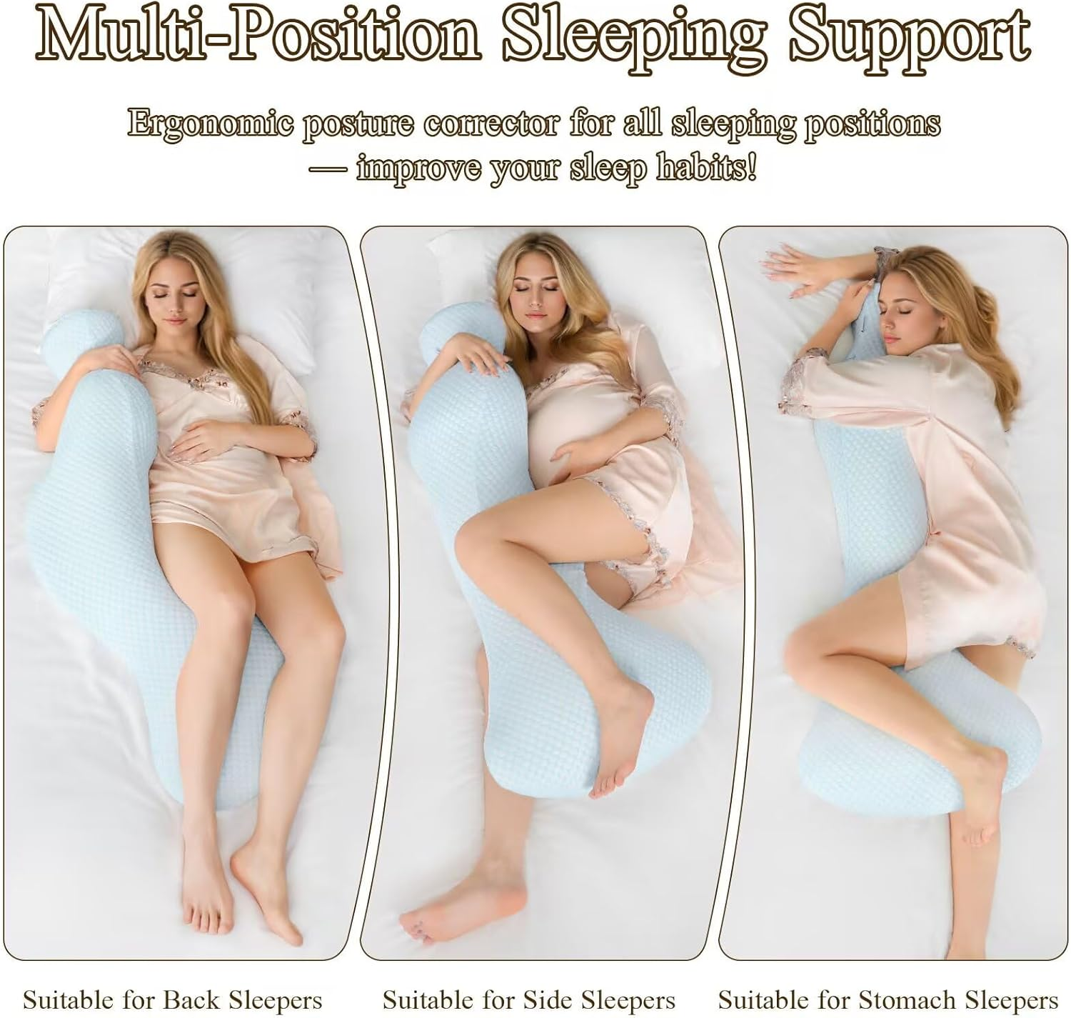 Mermaid Body Pillows for Adults, Cooling Long Pillow for Bed, One Piece Full Body Pillow, Big Memory Foam Firm Body Pillow for Side Sleepe, Soft Hugging Bodypillow for Pregnancy image number 1