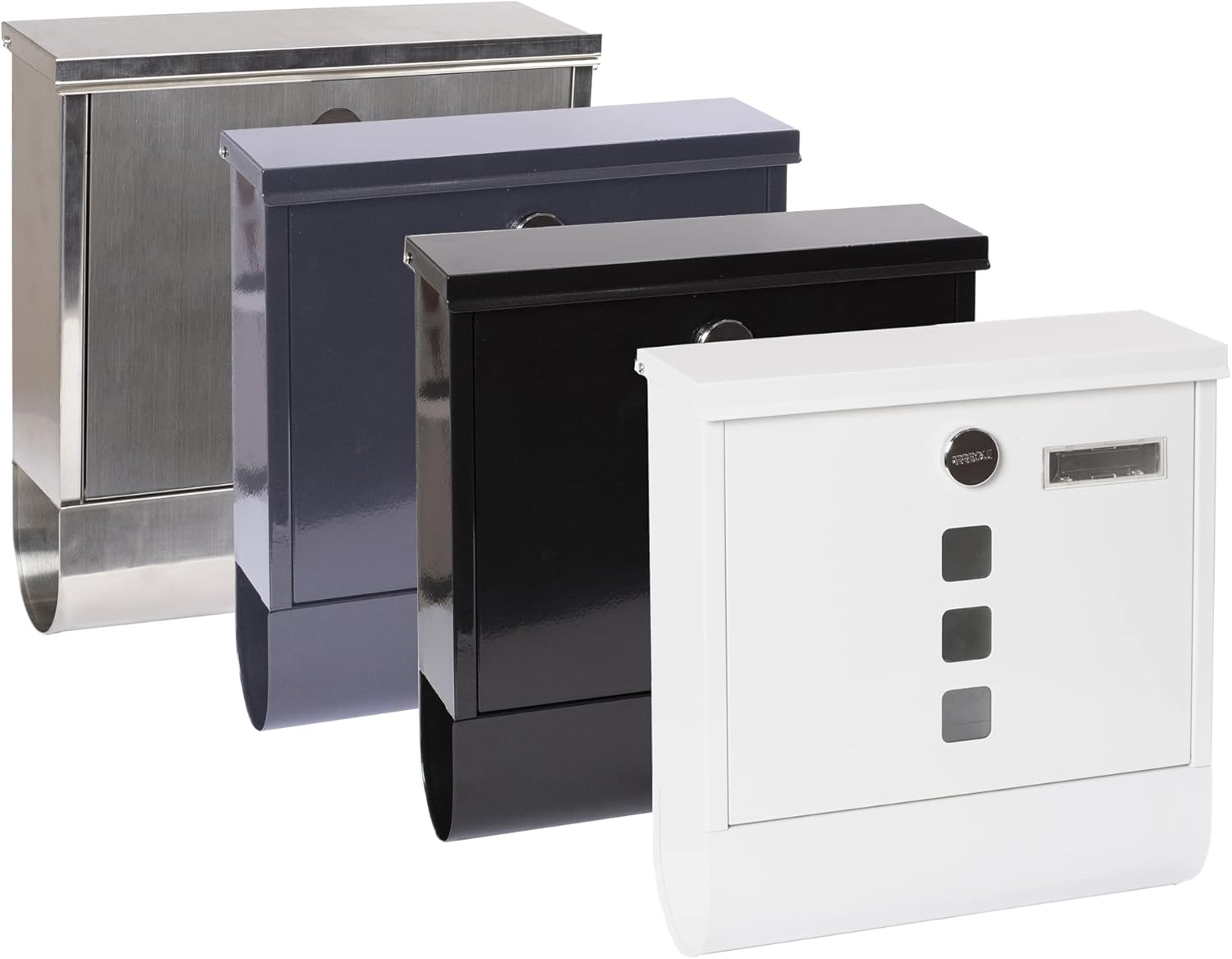 ARREGUI Chance E7001 Galvanised Steel Letter Box with Newspaper Holder, Post Box and Newspaper Box, Size M (DIN A4) Wall-Mounted Letter Box with Newspaper Compartment, Name Plate, White