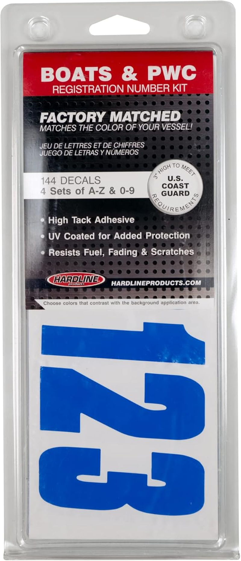Hardline Products Solid Black Number Factory Matched Registration Kit Solid Blue image number 3