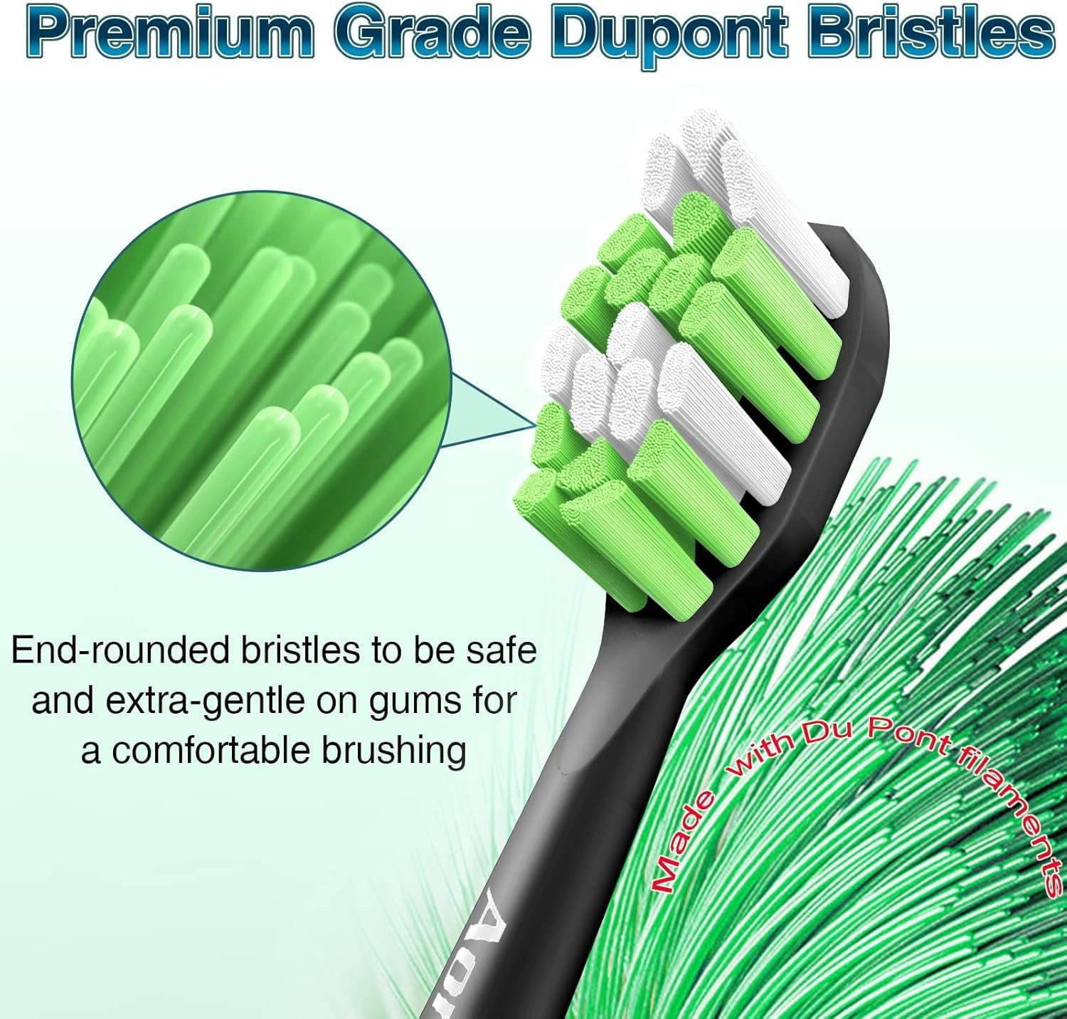 Aoremon Replacement Heads for Philips Sonicare Toothbrush Diamondclean, Black, Pack of 10 image number 1