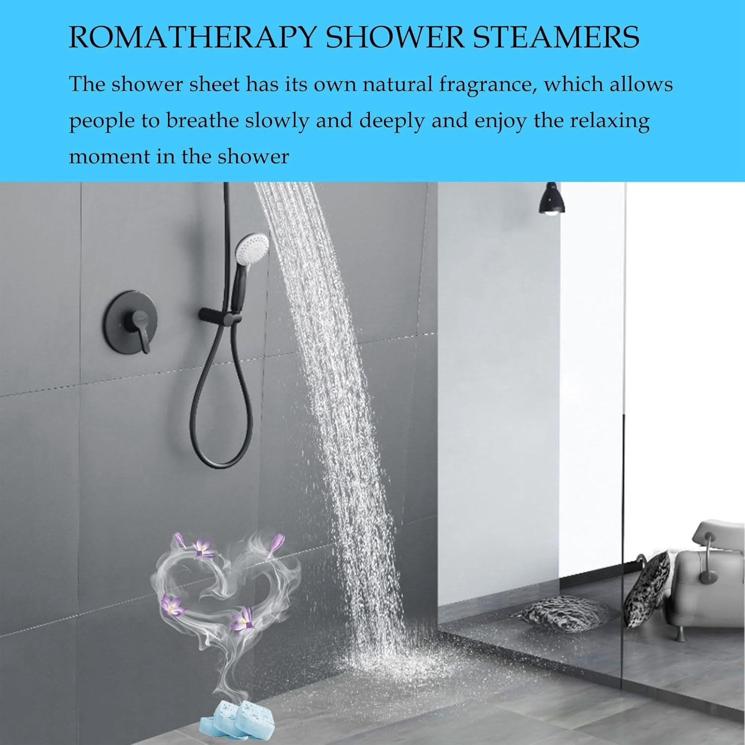 Swear Shower Steamers Gift Set, Shower Steamers Aromatherapy with Charmed Aroma, Shower Steamer Unique Gifts for Women, Bath Set Calm down Shower Tablets, Birthday Gifts for Women and Mom (Blue) image number 4