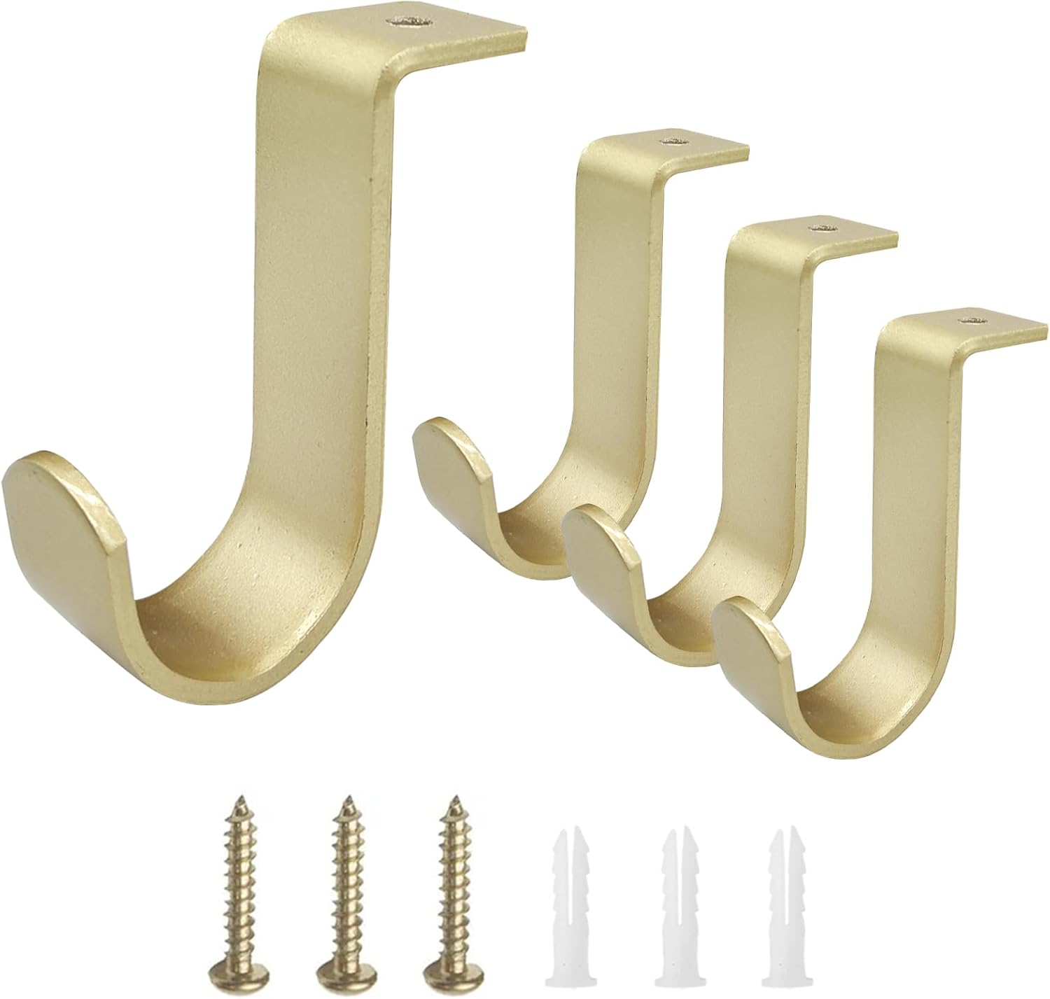 Kowibcl Curtain Rod Brackets for Ceiling-Mounted, Drapery Rod Holder for 1" Diameter Rod, Set of 2, Black