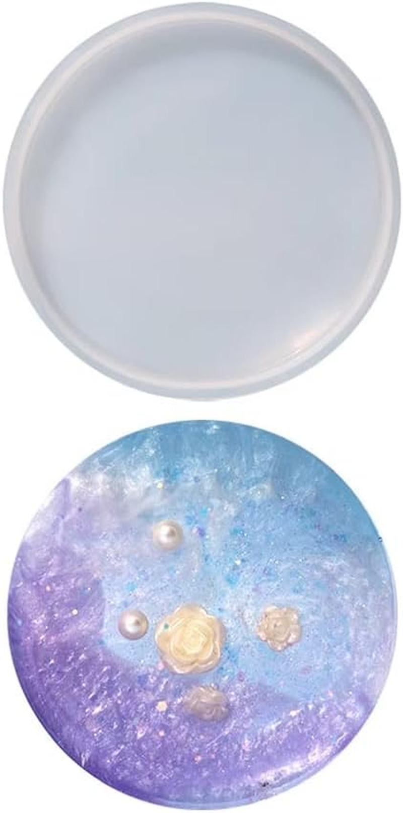 AIMALL Coaster Resin Casting Mould Epoxy Mold Silicone Craft DIY Jewelry Agate Making - Durable & Transparent Design Easy Release image number 2